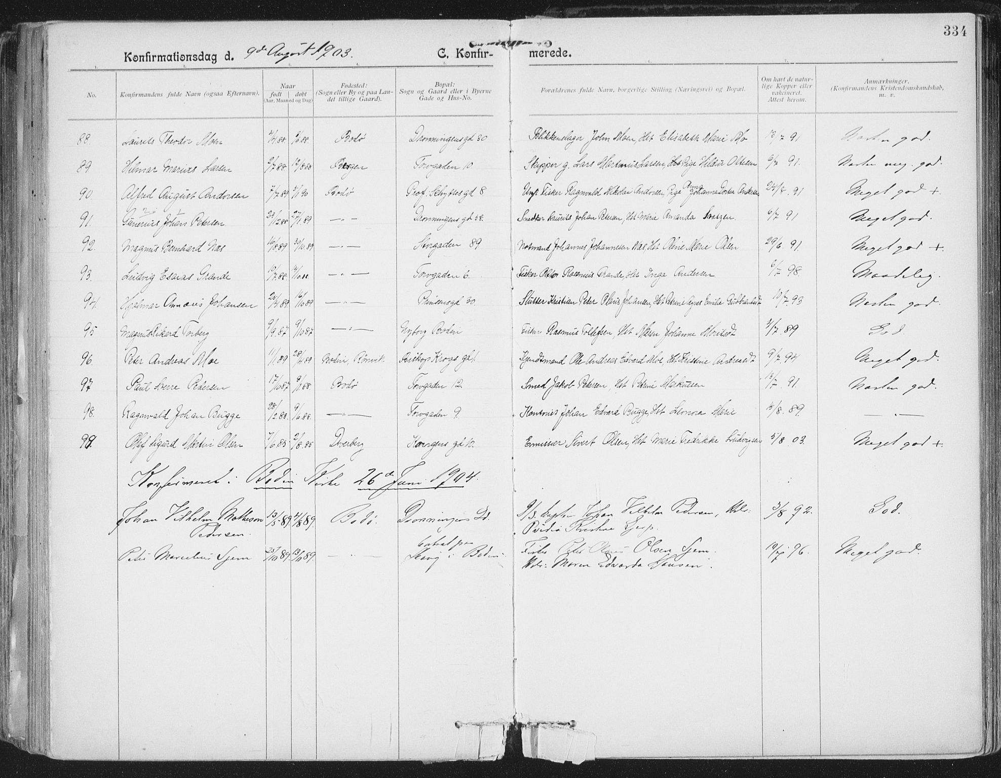 Ministerialprotokoller, klokkerbøker og fødselsregistre - Nordland, SAT/A-1459/801/L0011: Parish register (official) no. 801A11, 1900-1916, p. 334