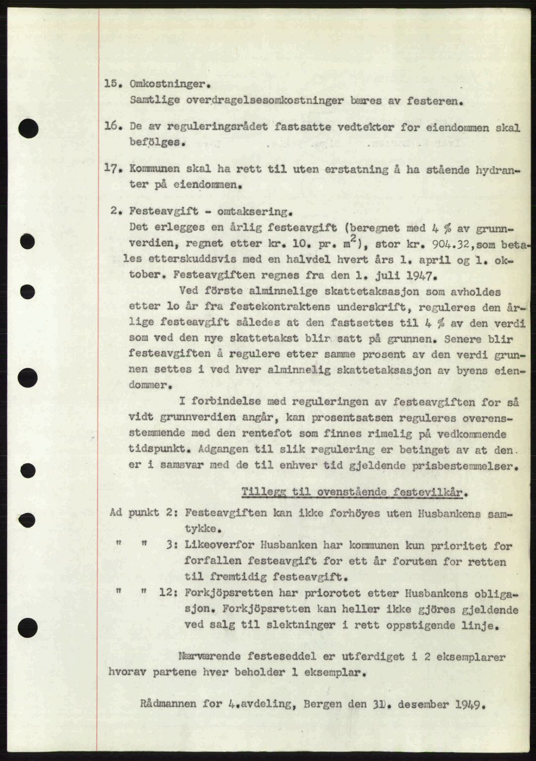 Byfogd og Byskriver i Bergen, AV/SAB-A-3401/03/03Bc/L0032: Mortgage book no. A26, 1950-1950, Diary no: : 290/1950