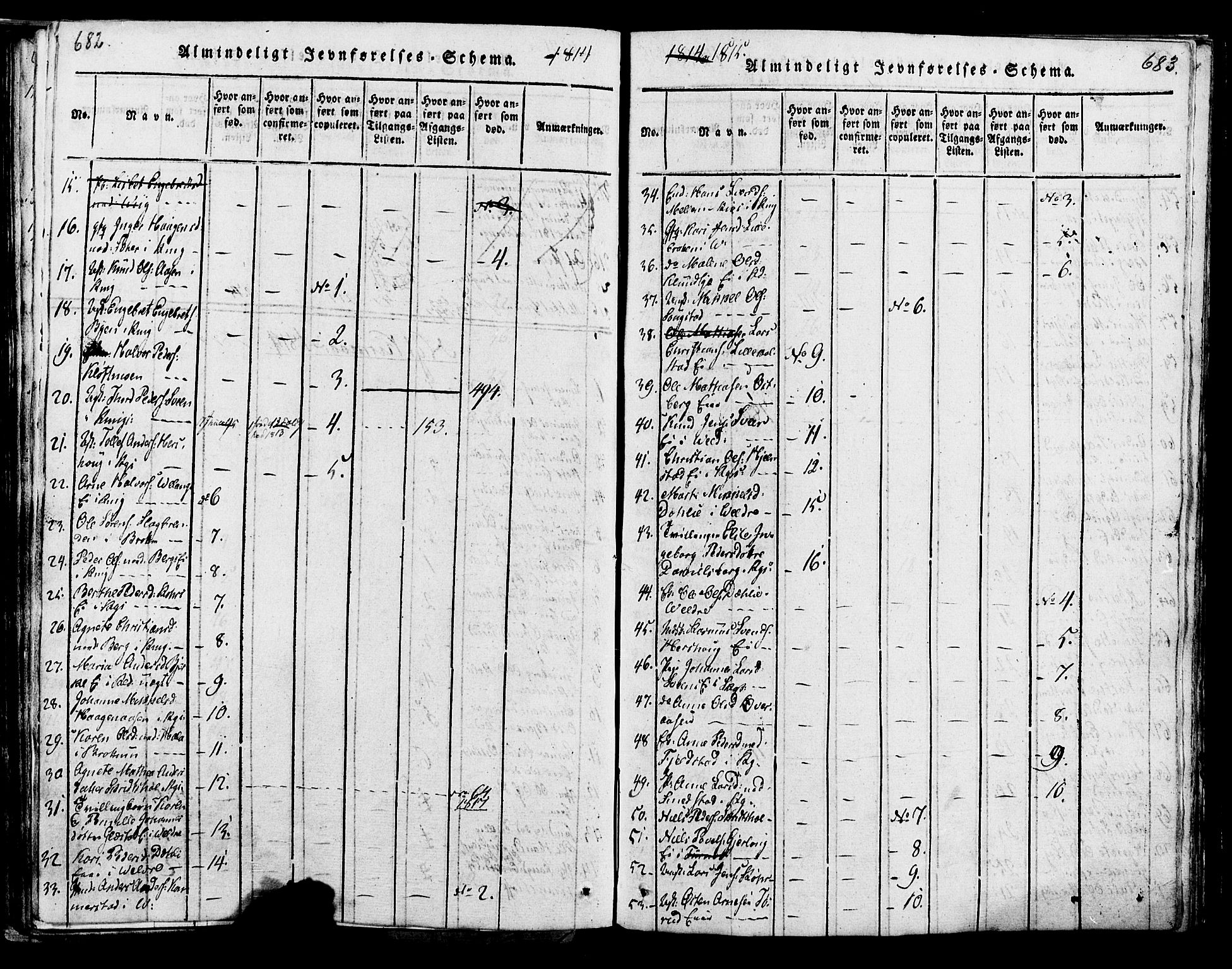 Ringsaker prestekontor, AV/SAH-PREST-014/K/Ka/L0005: Parish register (official) no. 5, 1814-1826, p. 682-683