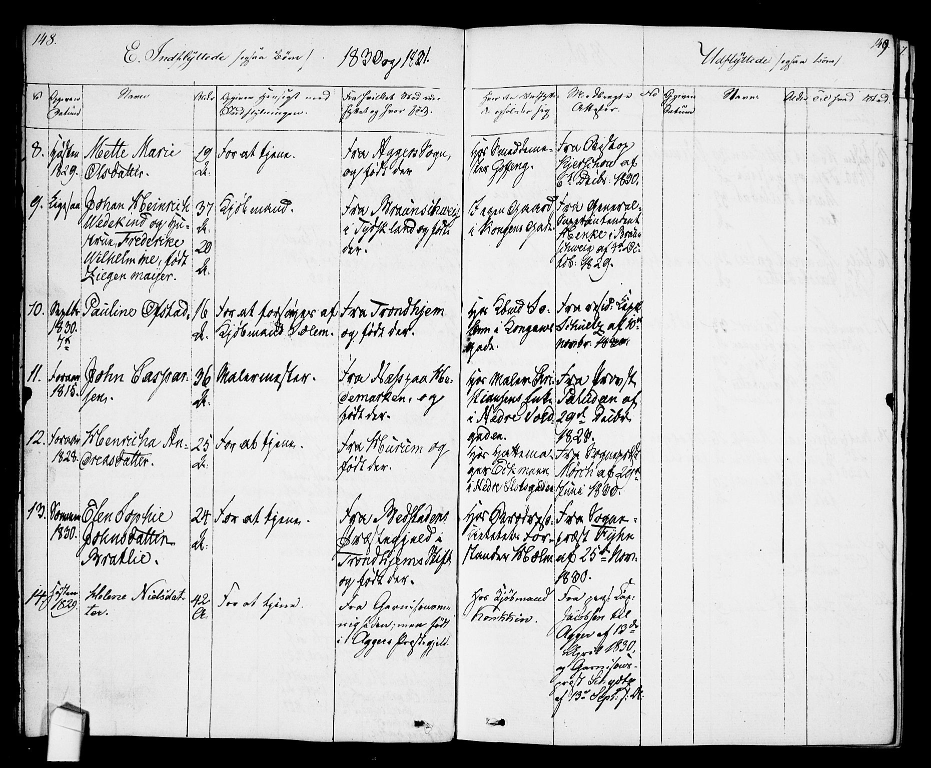 Oslo domkirke Kirkebøker, SAO/A-10752/F/Fa/L0027: Parish register (official) no. 27, 1828-1840, p. 148-149