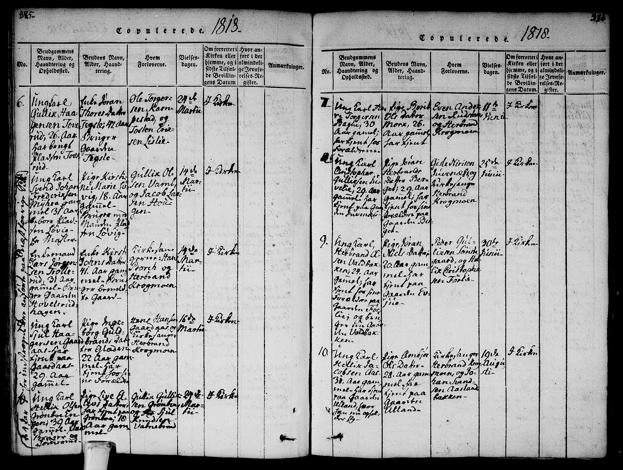 Flesberg kirkebøker, AV/SAKO-A-18/F/Fa/L0005: Parish register (official) no. I 5, 1816-1834, p. 385-386