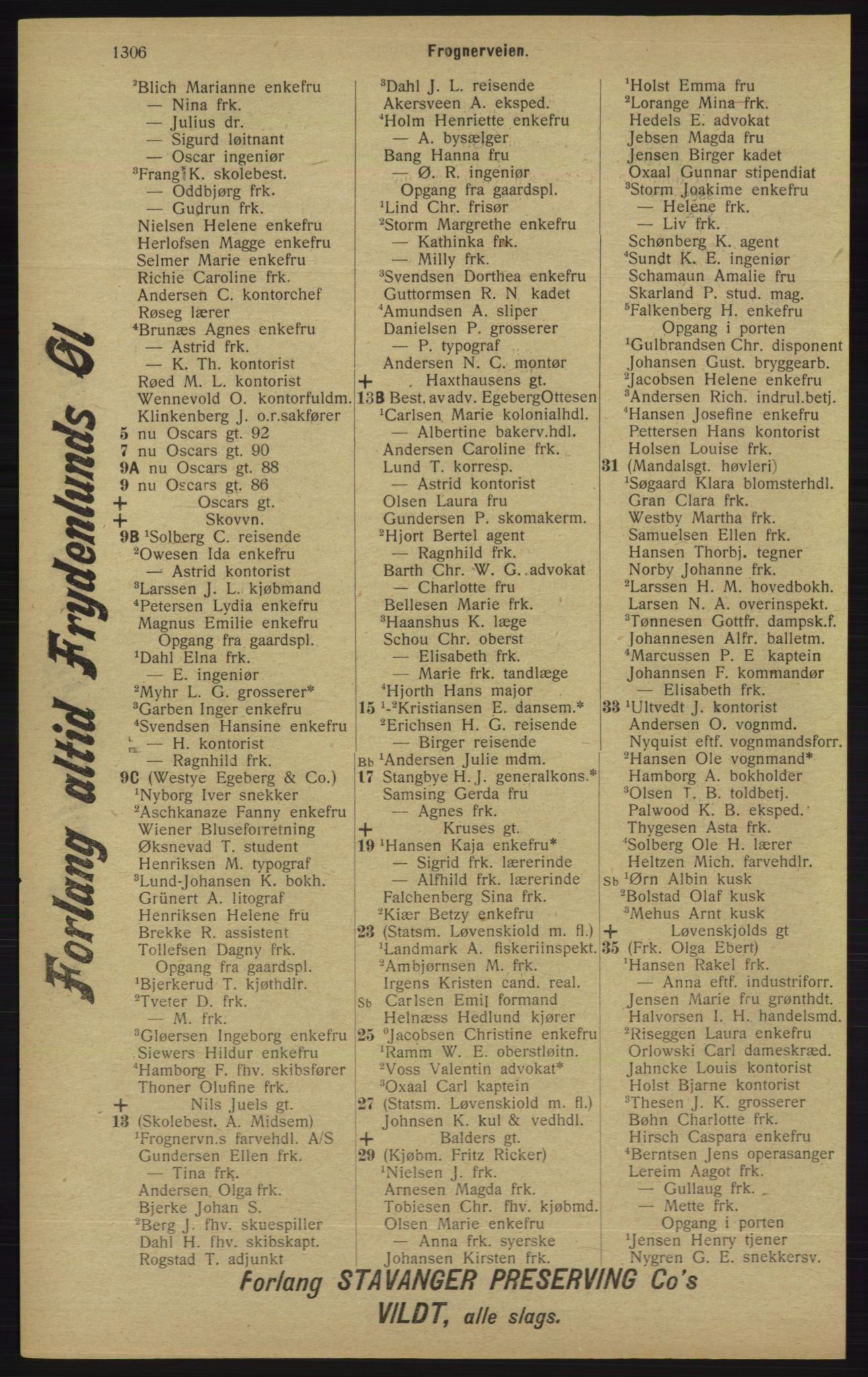 Kristiania/Oslo adressebok, PUBL/-, 1913, p. 1262