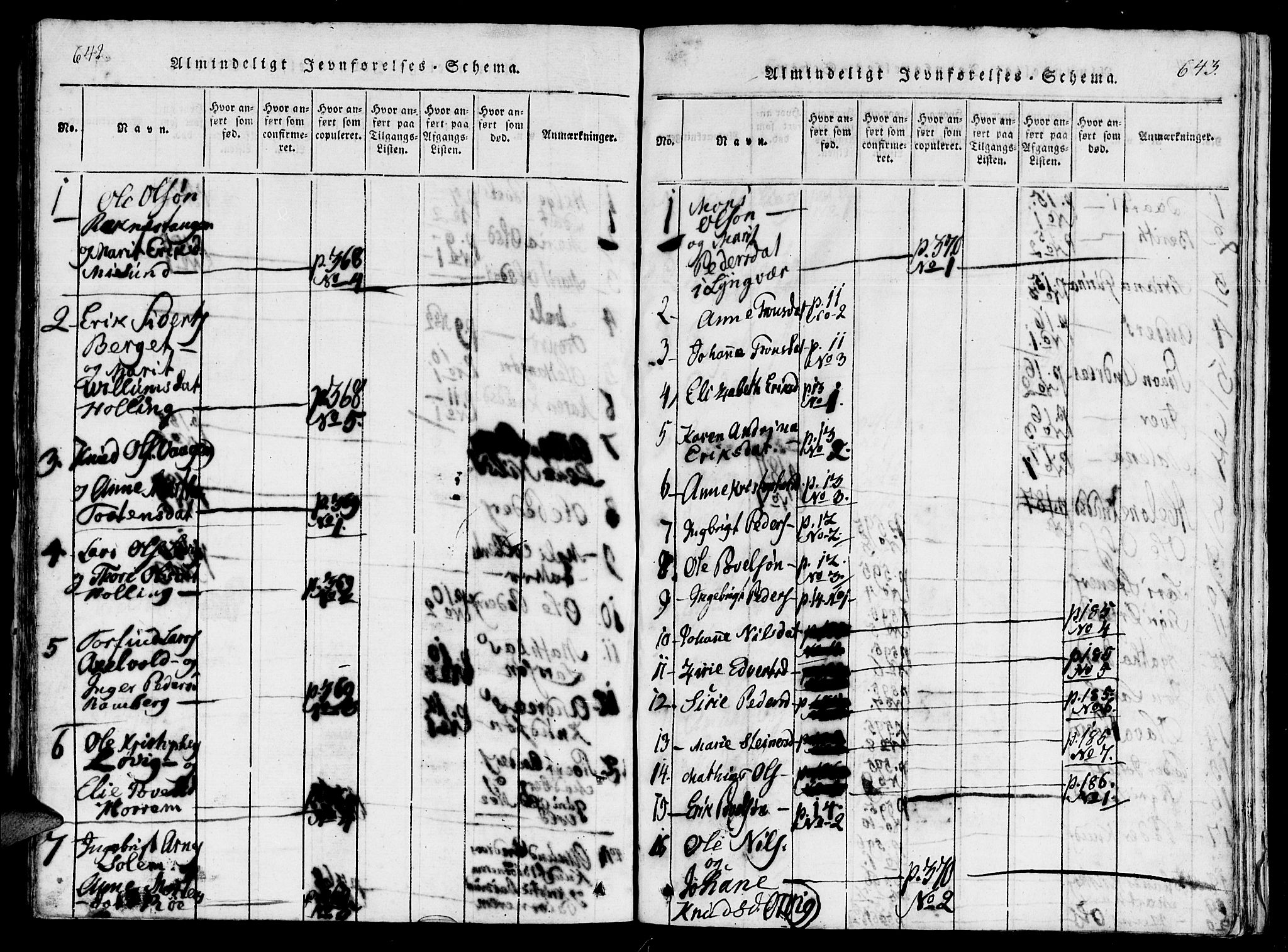 Ministerialprotokoller, klokkerbøker og fødselsregistre - Møre og Romsdal, AV/SAT-A-1454/560/L0718: Parish register (official) no. 560A02, 1817-1844, p. 642-643