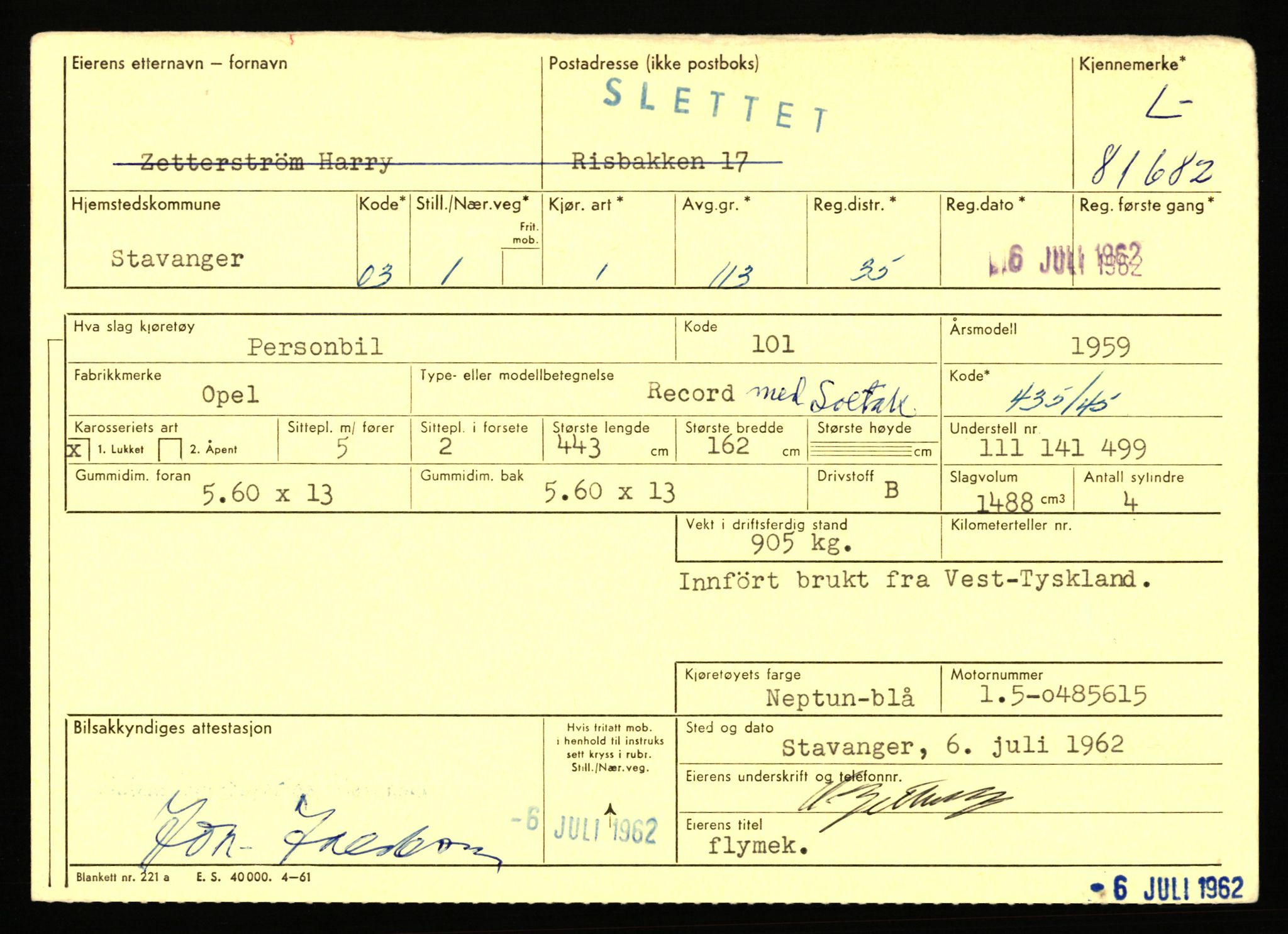 Stavanger trafikkstasjon, AV/SAST-A-101942/0/F/L0071: L-80500 - L-82199, 1930-1971, p. 2003