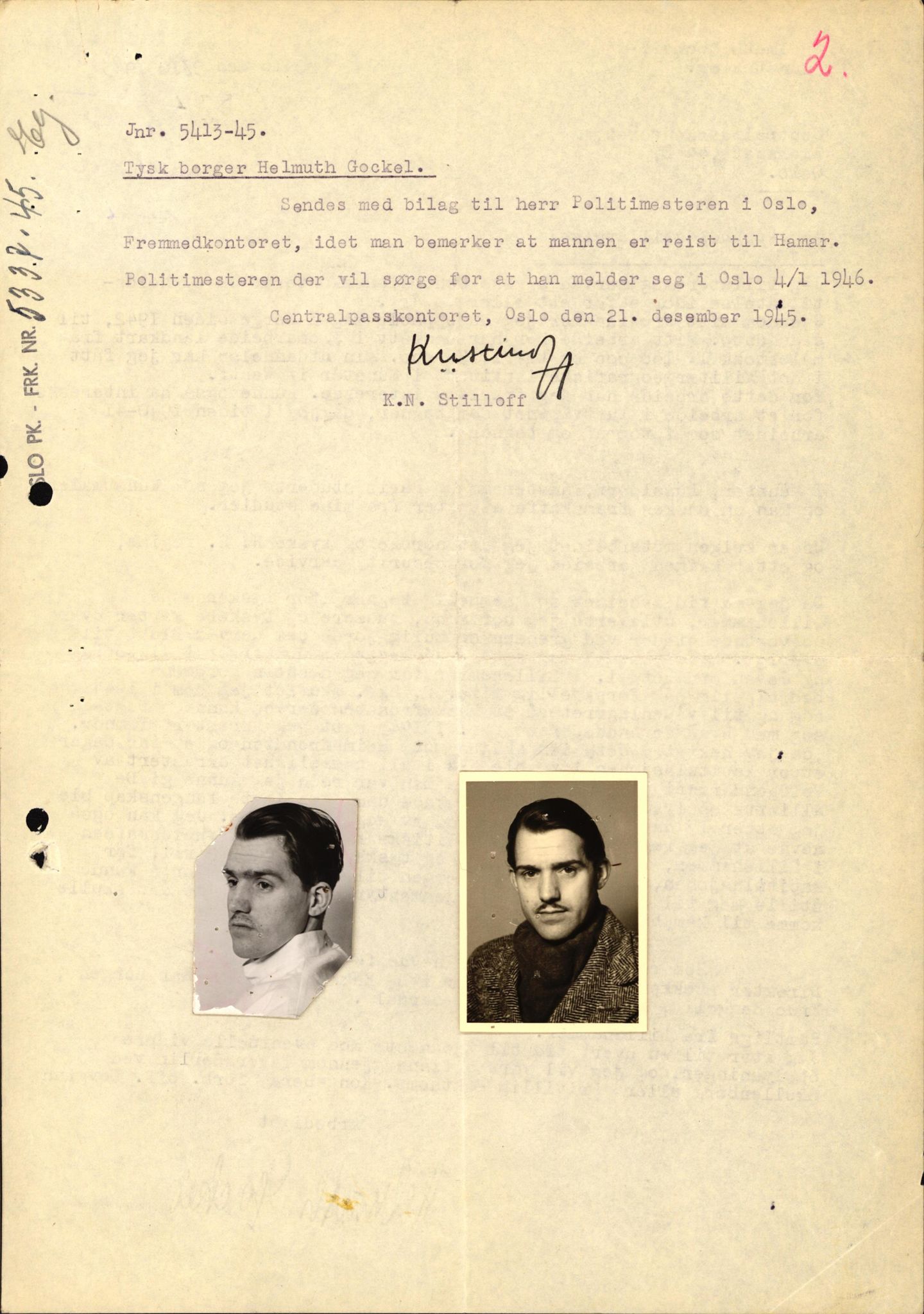 Forsvaret, Forsvarets overkommando II, AV/RA-RAFA-3915/D/Db/L0010: CI Questionaires. Tyske okkupasjonsstyrker i Norge. Tyskere., 1945-1946, p. 14