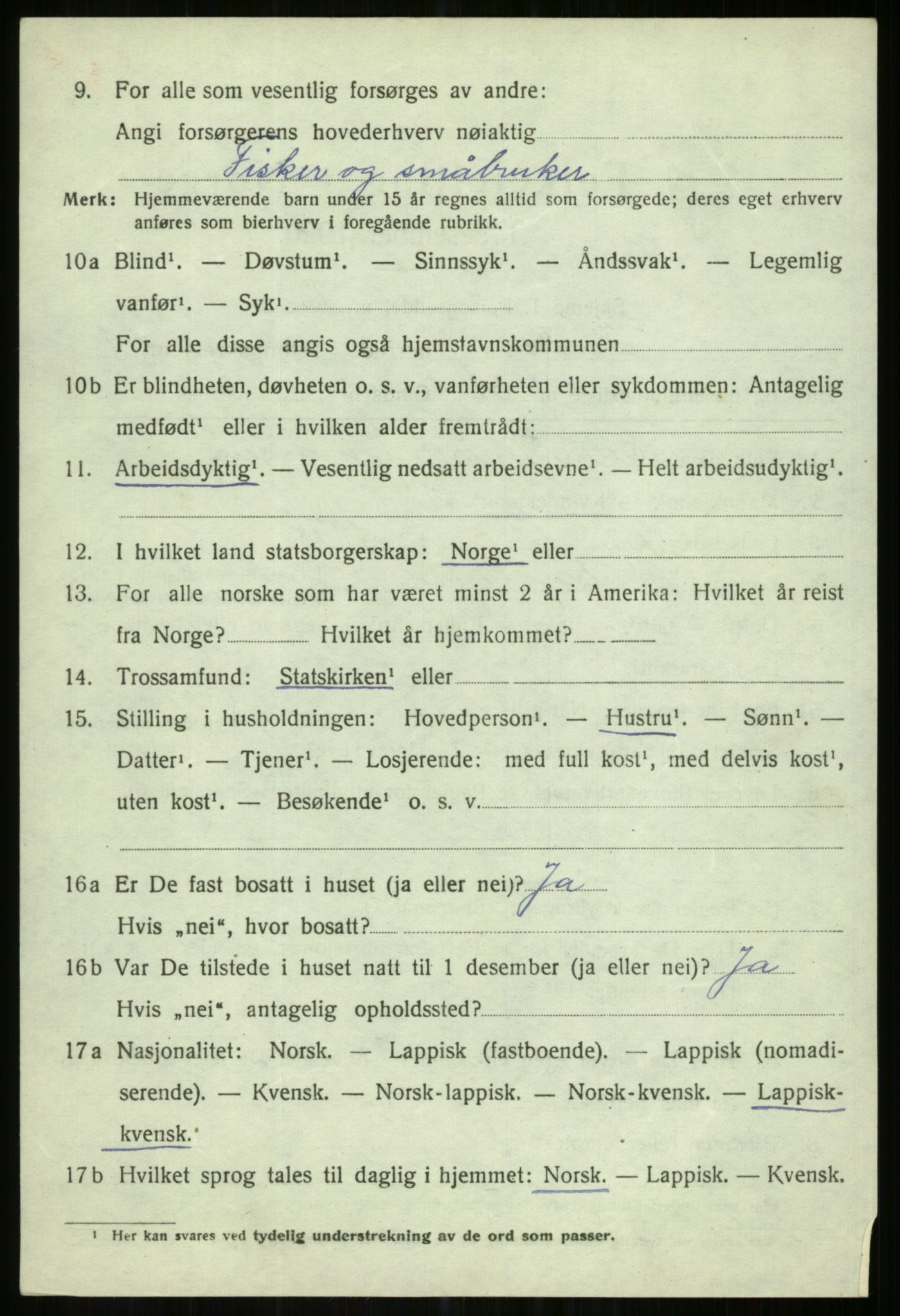 SATØ, 1920 census for Karlsøy, 1920, p. 1171