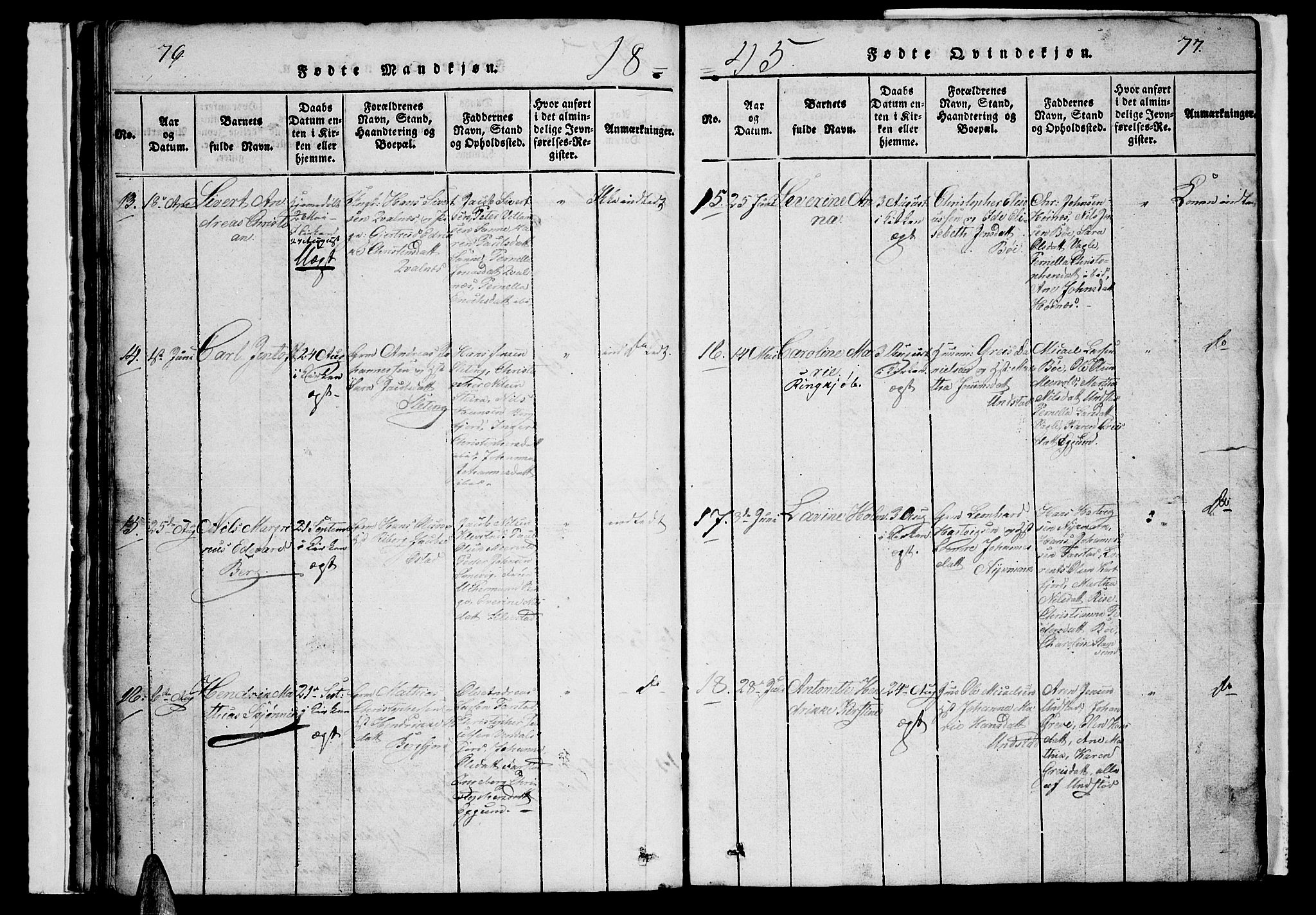 Ministerialprotokoller, klokkerbøker og fødselsregistre - Nordland, AV/SAT-A-1459/880/L1139: Parish register (copy) no. 880C01, 1836-1857, p. 76-77