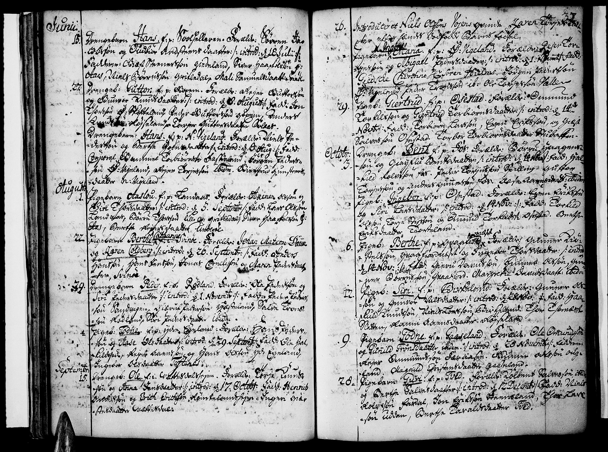 Sør-Audnedal sokneprestkontor, AV/SAK-1111-0039/F/Fa/Fab/L0001: Parish register (official) no. A 1 /1, 1726-1766, p. 32