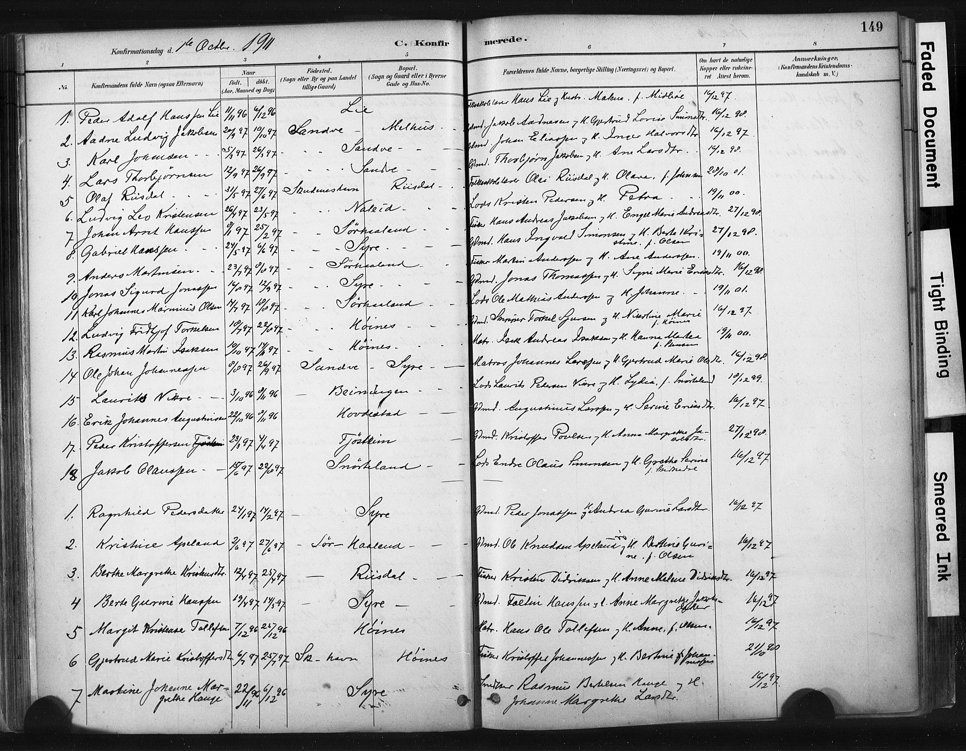 Skudenes sokneprestkontor, SAST/A -101849/H/Ha/Haa/L0009: Parish register (official) no. A 6, 1882-1912, p. 149