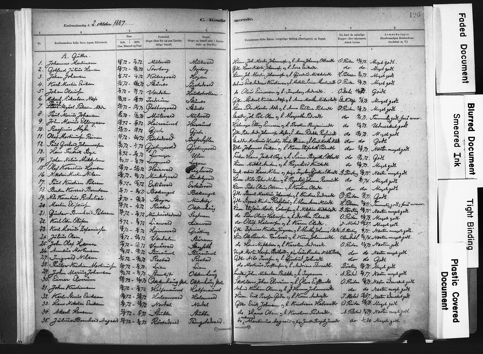 Ministerialprotokoller, klokkerbøker og fødselsregistre - Nord-Trøndelag, SAT/A-1458/721/L0207: Parish register (official) no. 721A02, 1880-1911, p. 126
