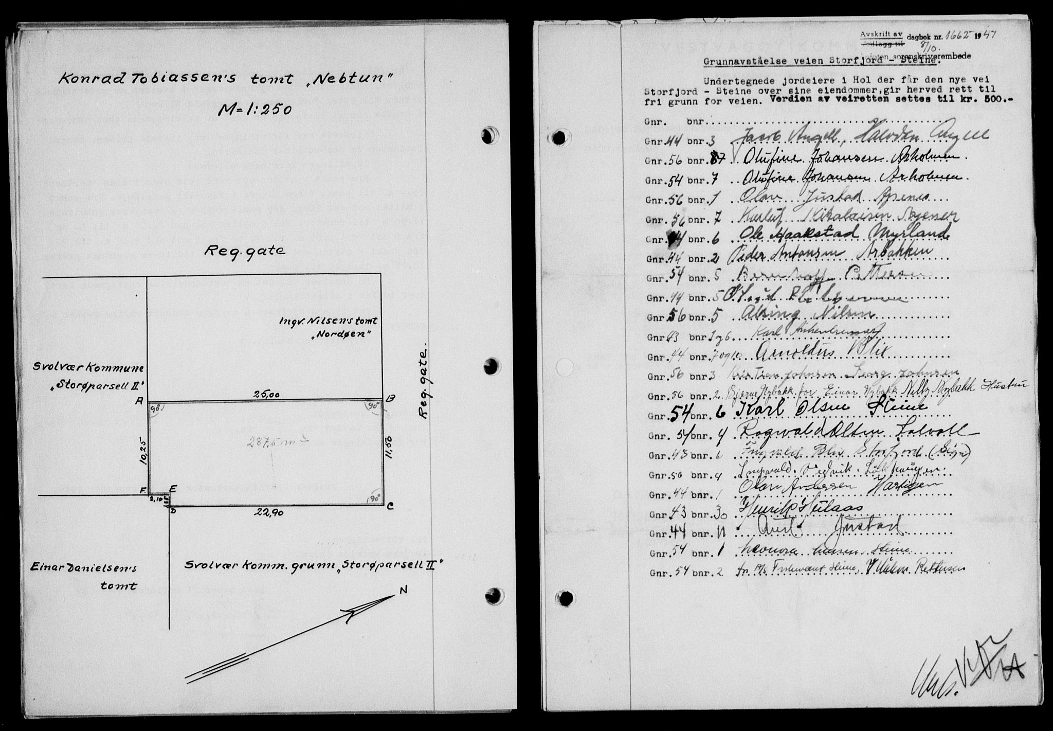 Lofoten sorenskriveri, SAT/A-0017/1/2/2C/L0017a: Mortgage book no. 17a, 1947-1948, Diary no: : 1662/1947