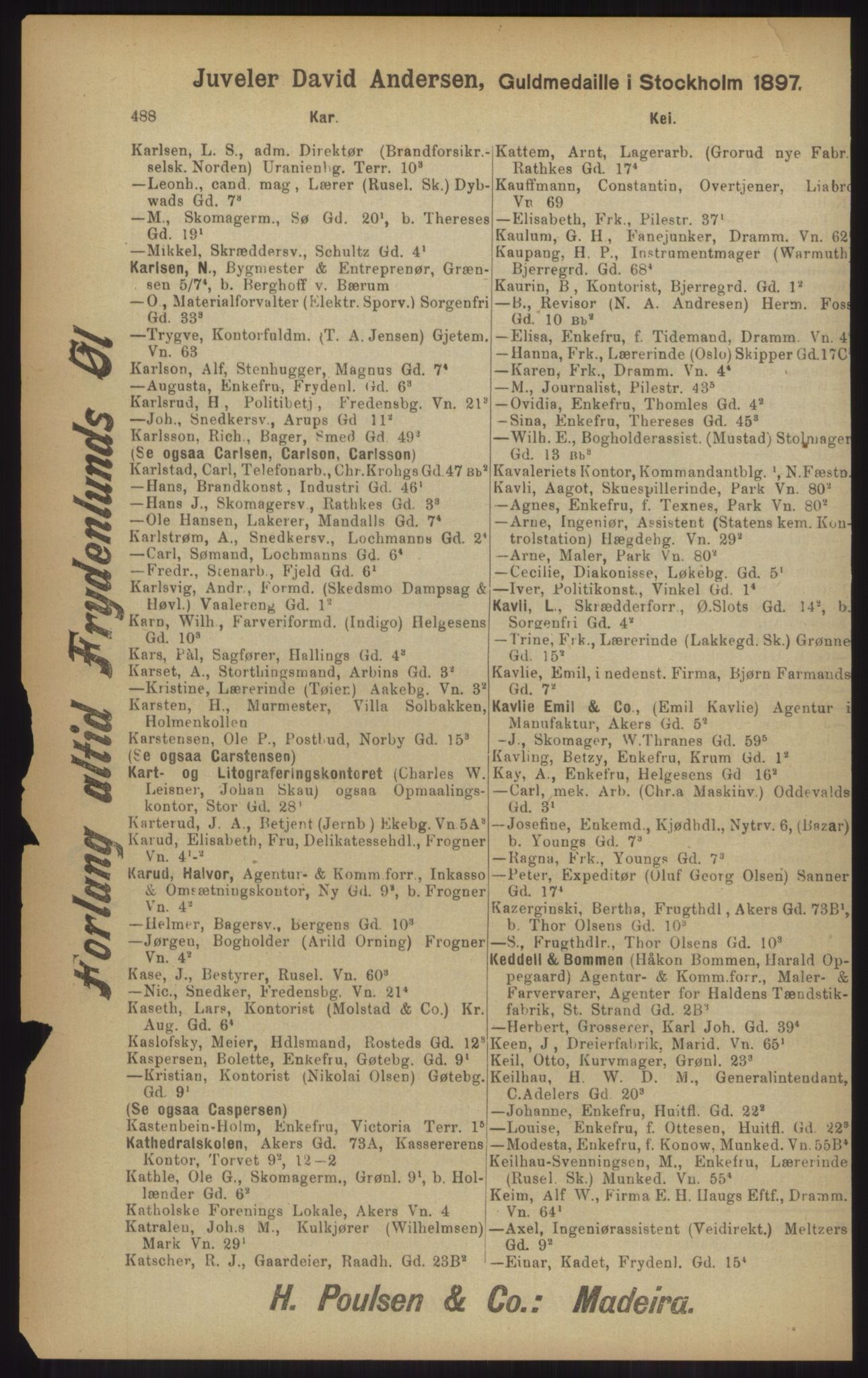 Kristiania/Oslo adressebok, PUBL/-, 1902, p. 488