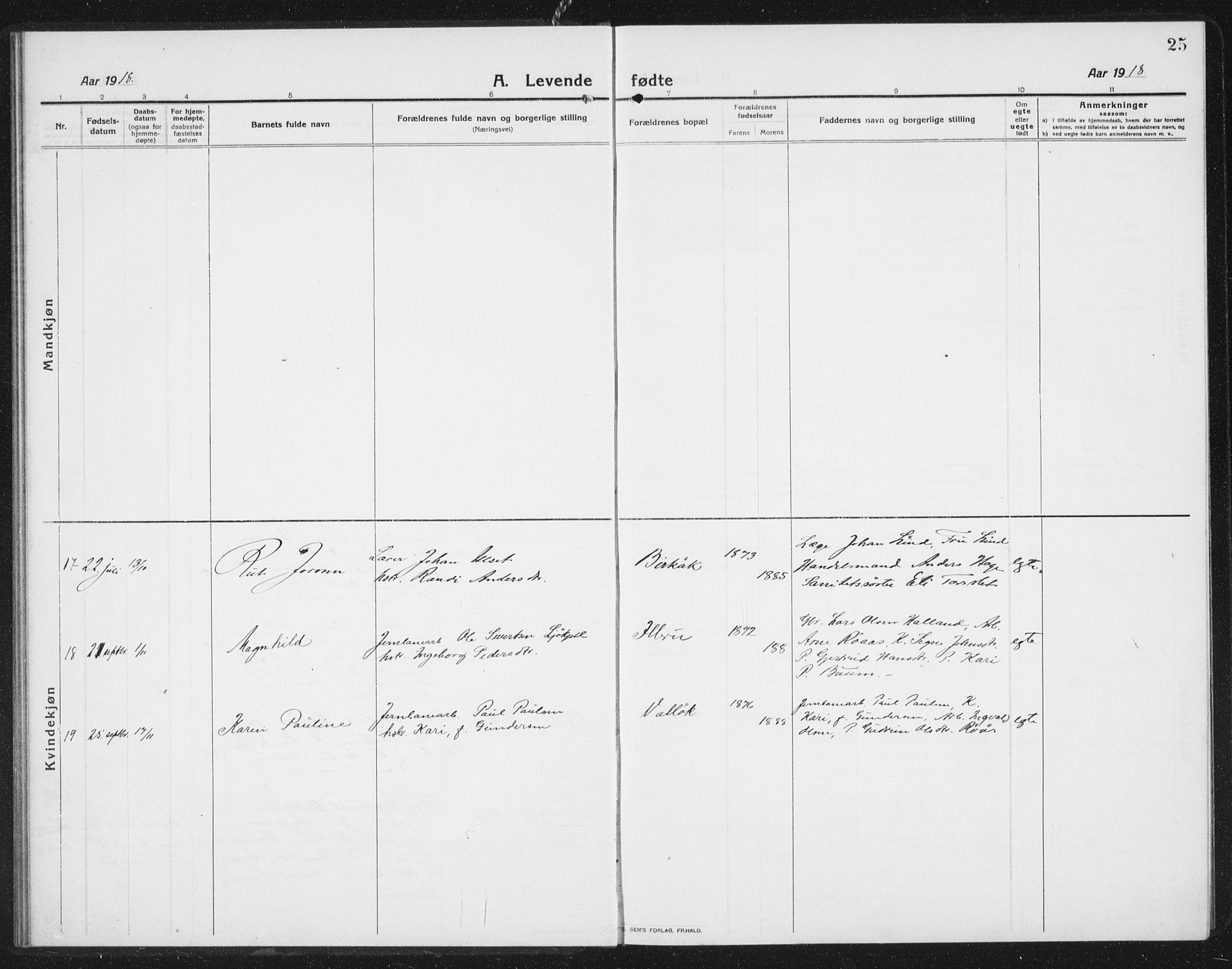Ministerialprotokoller, klokkerbøker og fødselsregistre - Sør-Trøndelag, SAT/A-1456/675/L0888: Parish register (copy) no. 675C01, 1913-1935, p. 25