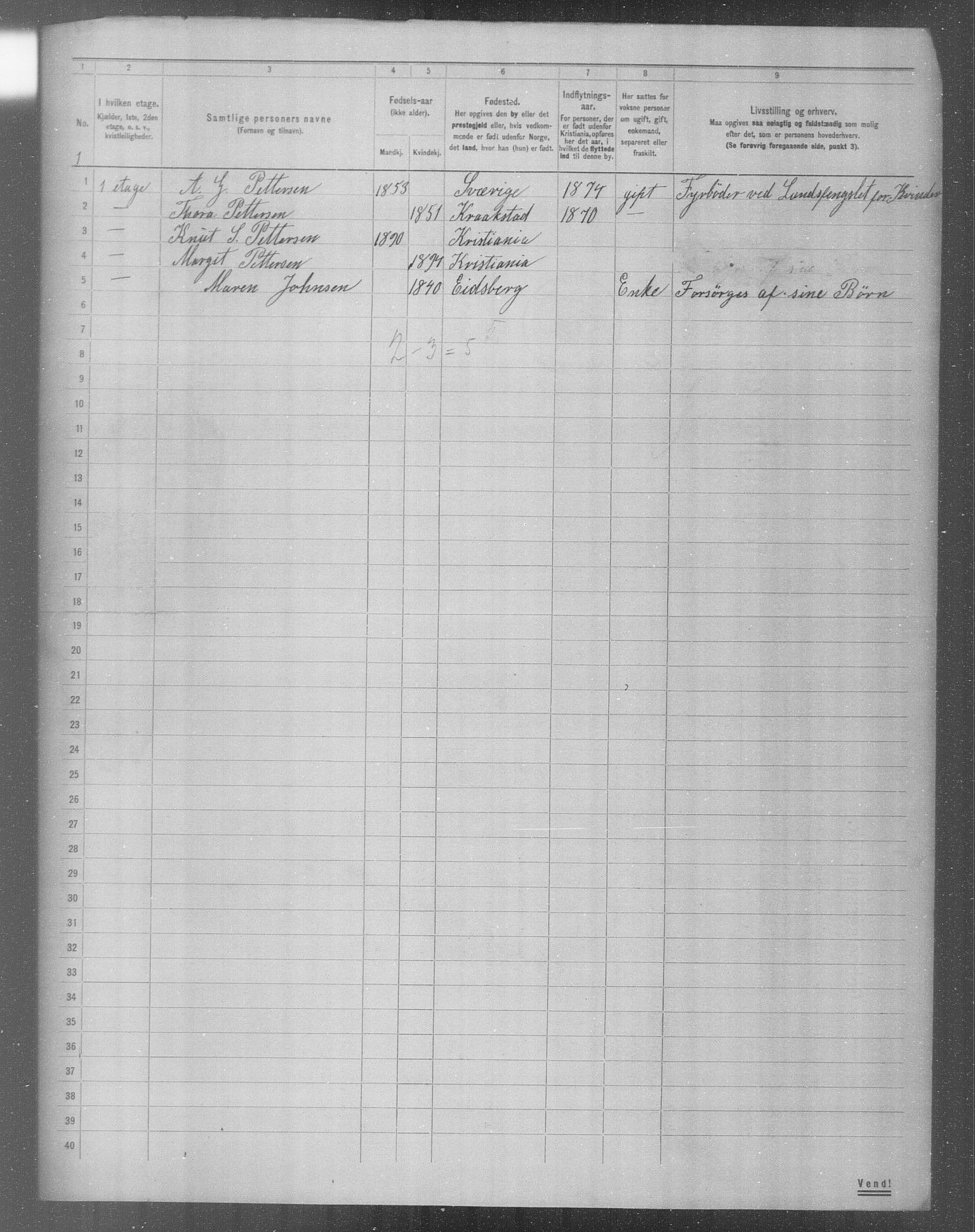 OBA, Municipal Census 1904 for Kristiania, 1904, p. 8972