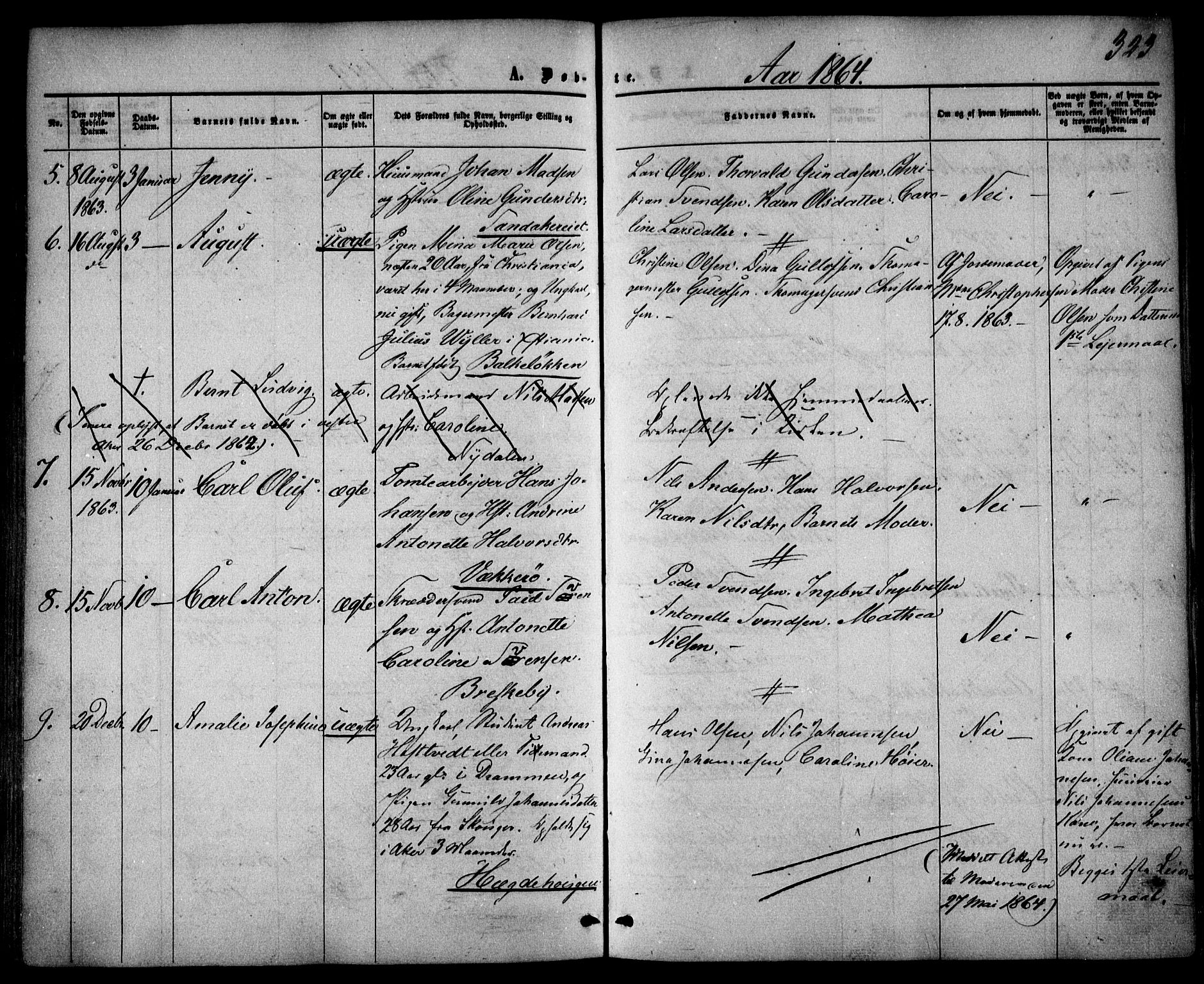 Vestre Aker prestekontor Kirkebøker, SAO/A-10025/F/Fa/L0003: Parish register (official) no. 3, 1857-1868, p. 323