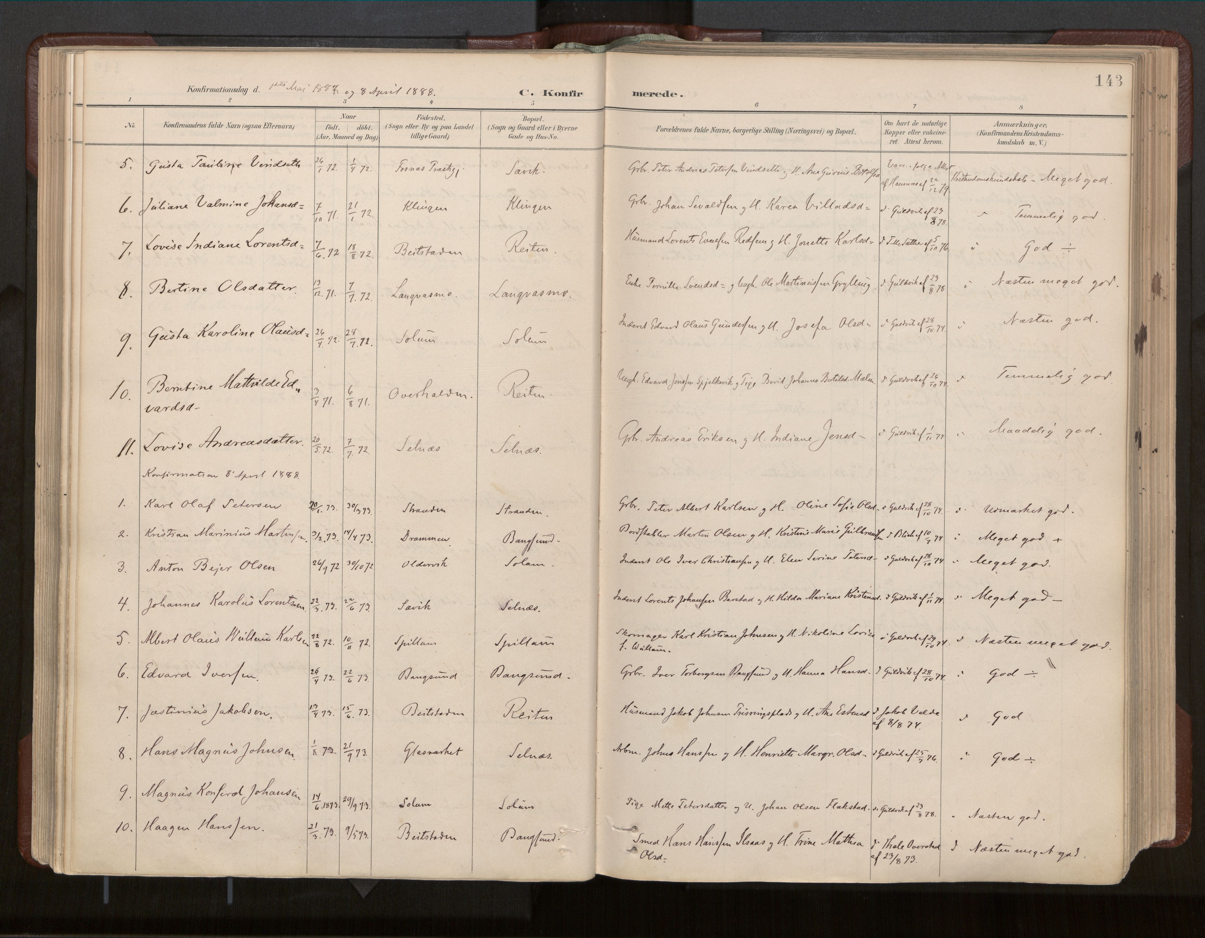 Ministerialprotokoller, klokkerbøker og fødselsregistre - Nord-Trøndelag, AV/SAT-A-1458/770/L0589: Parish register (official) no. 770A03, 1887-1929, p. 143