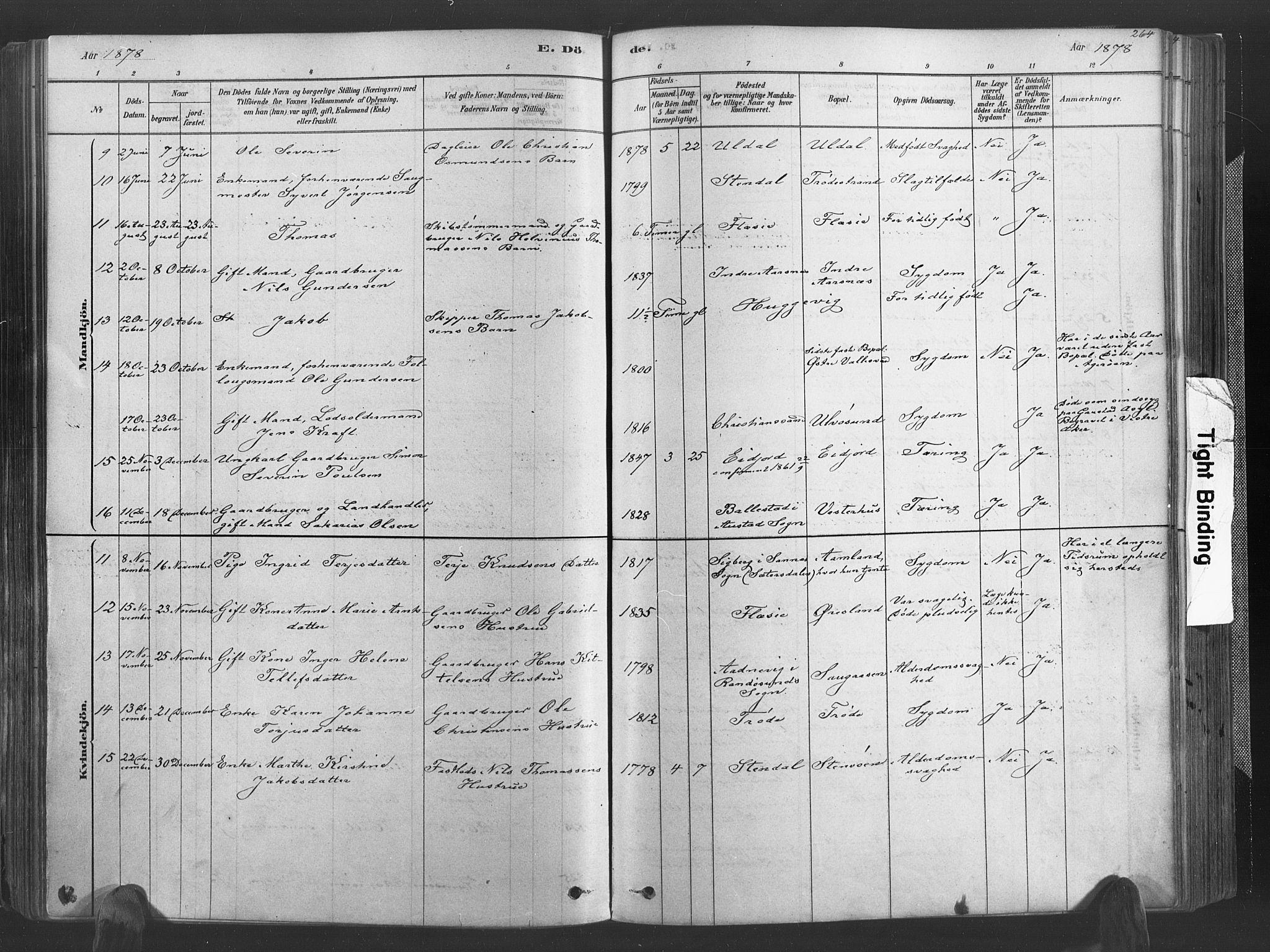 Høvåg sokneprestkontor, AV/SAK-1111-0025/F/Fa/L0005: Parish register (official) no. A 5, 1878-1893, p. 264