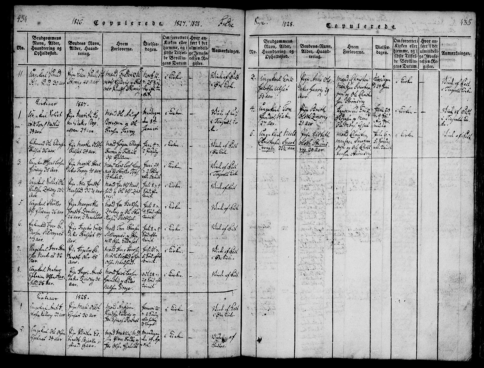 Ministerialprotokoller, klokkerbøker og fødselsregistre - Møre og Romsdal, AV/SAT-A-1454/586/L0982: Parish register (official) no. 586A08, 1819-1829, p. 434-435