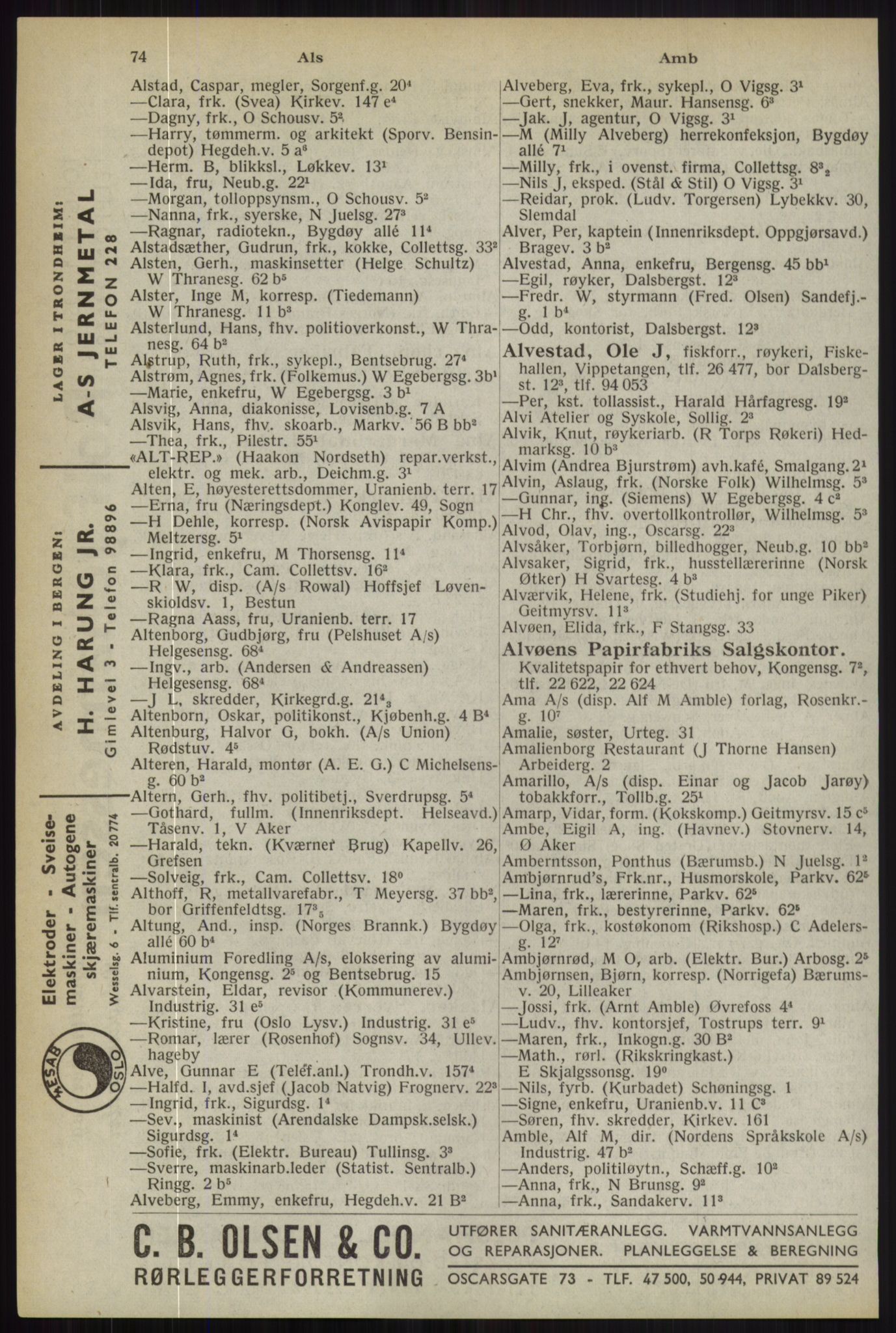 Kristiania/Oslo adressebok, PUBL/-, 1944, p. 74