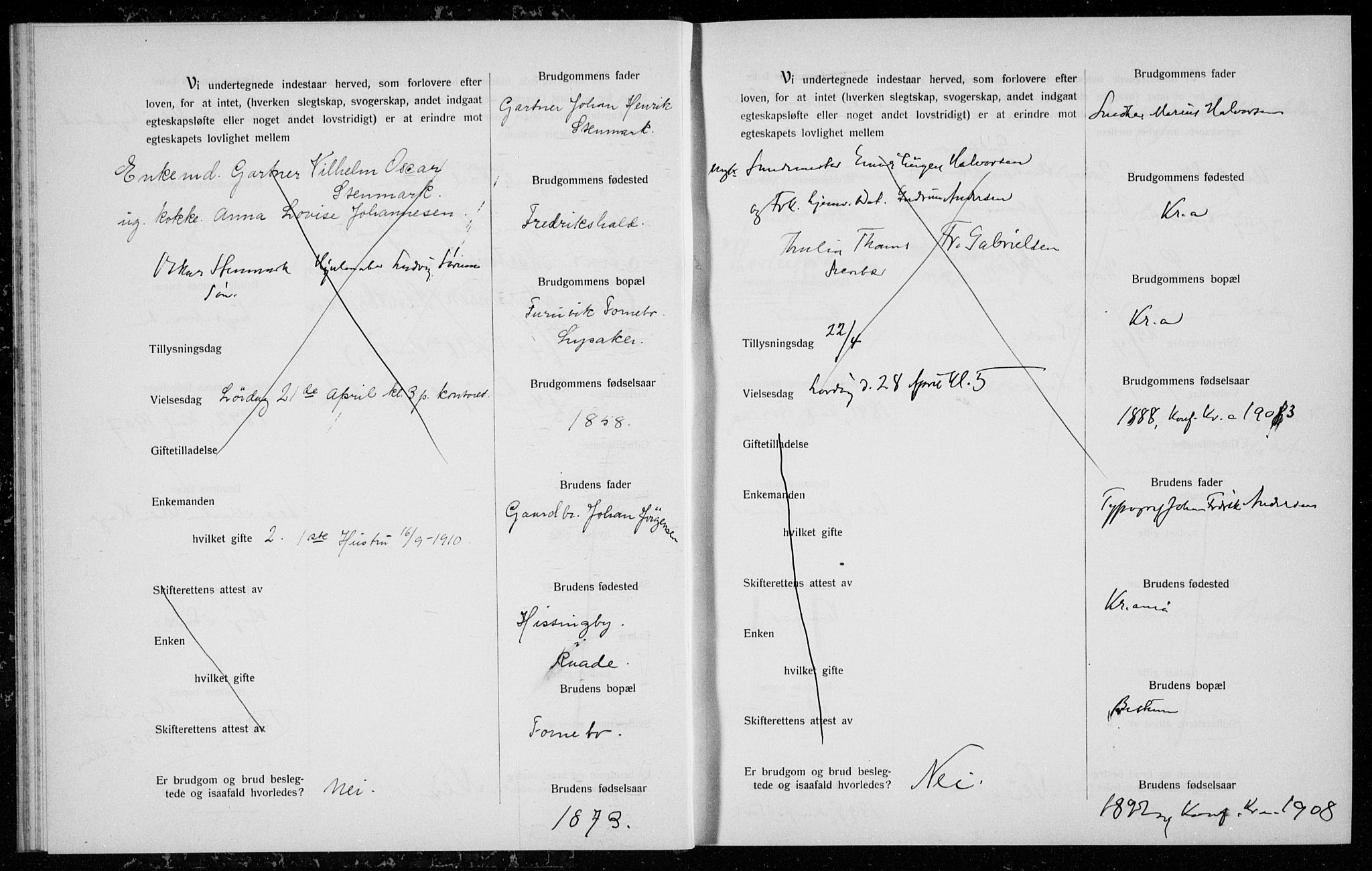 Ullern prestekontor Kirkebøker, AV/SAO-A-10740/H/L0002: Banns register no. 2, 1916-1917