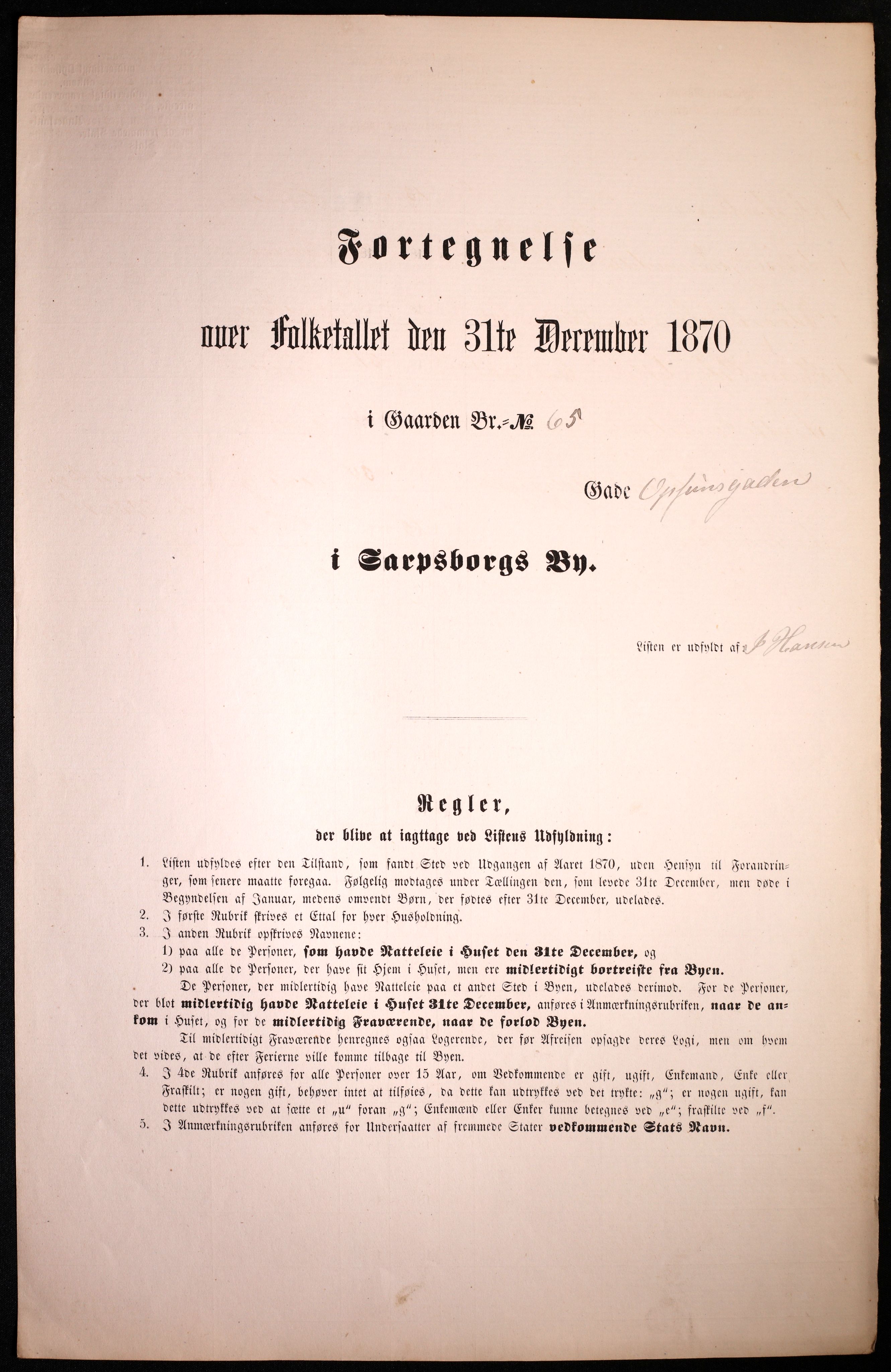 RA, 1870 census for 0102 Sarpsborg, 1870, p. 471