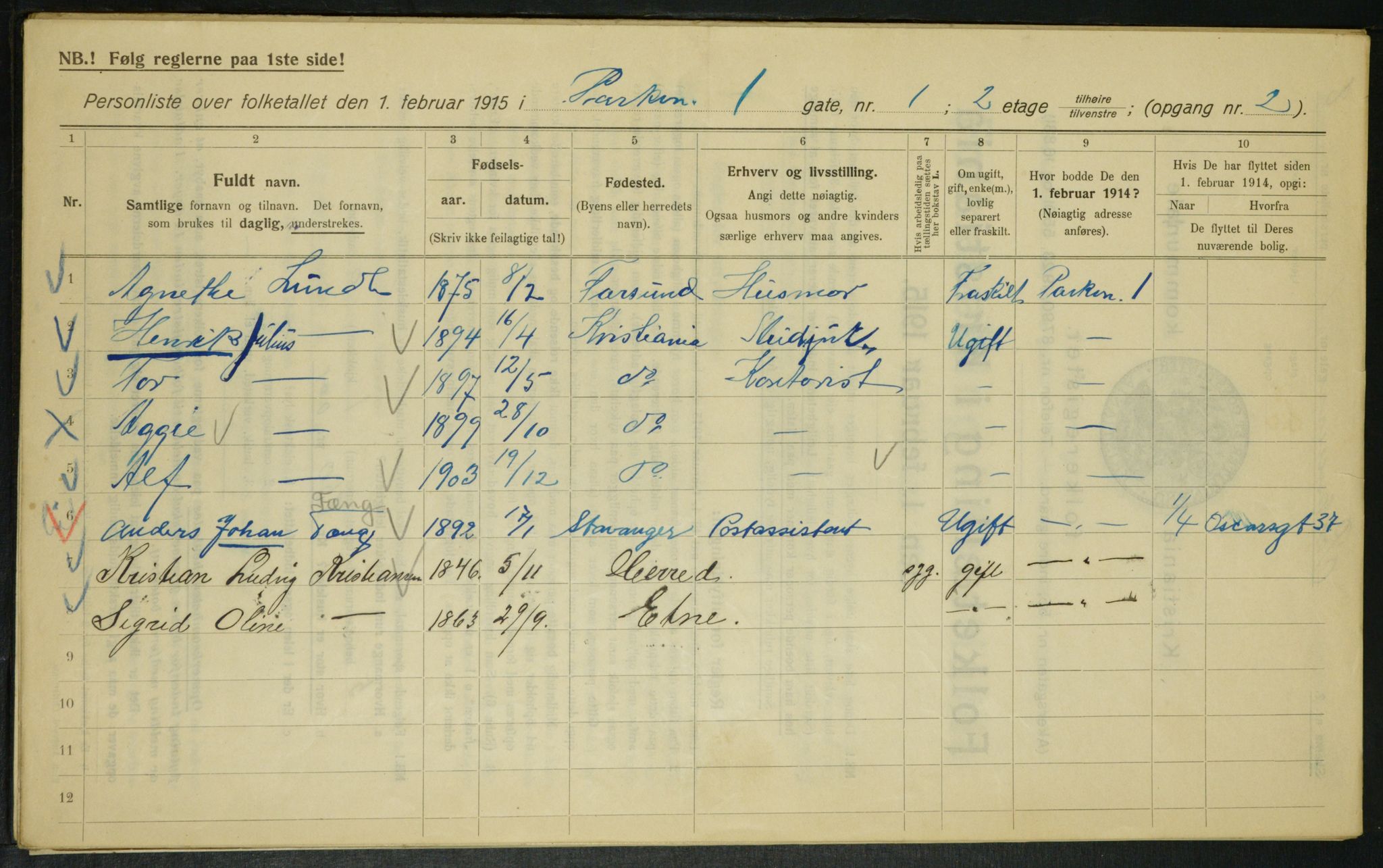 OBA, Municipal Census 1915 for Kristiania, 1915, p. 77231