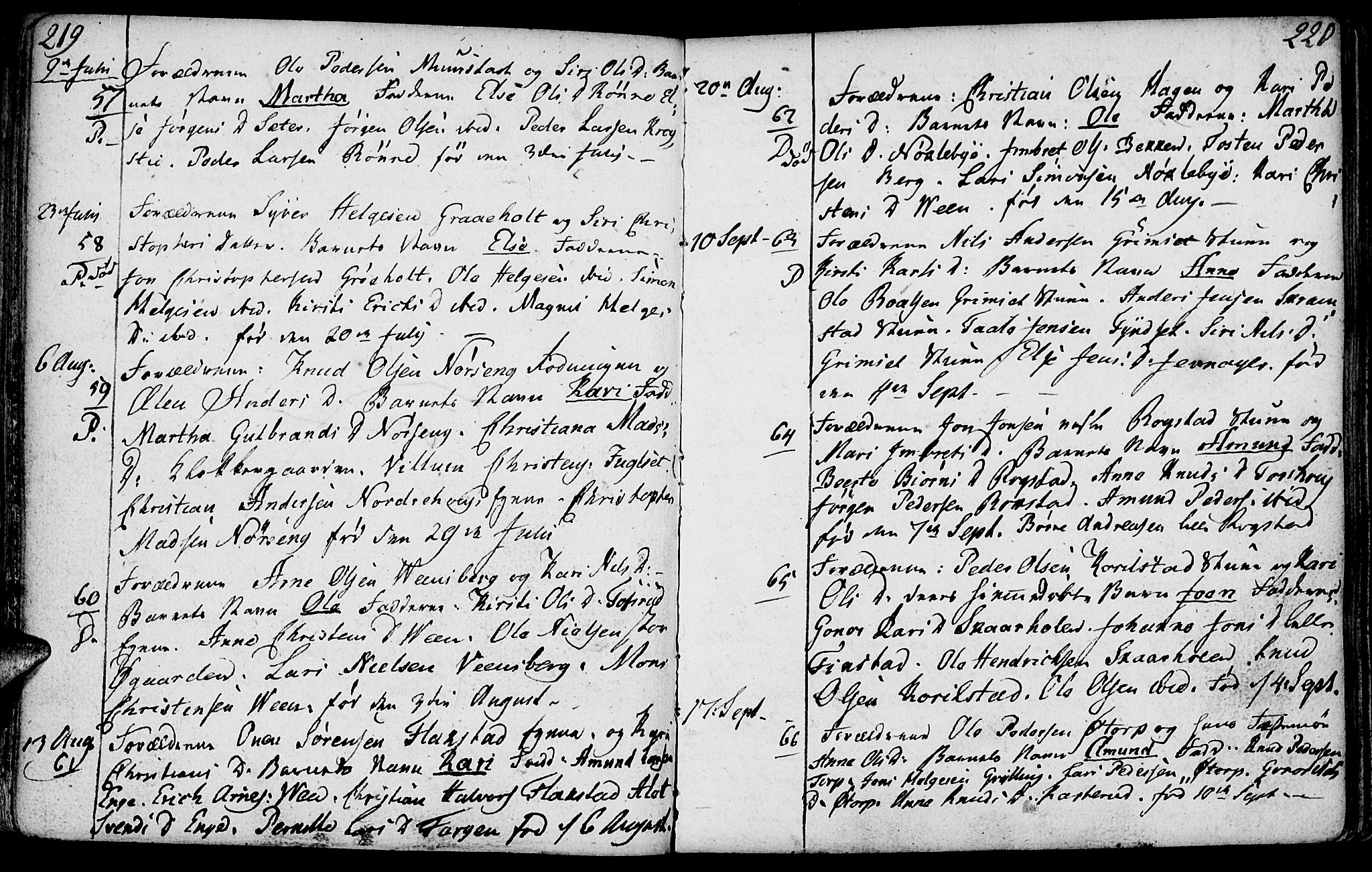 Løten prestekontor, SAH/PREST-022/K/Ka/L0003: Parish register (official) no. 3, 1773-1800, p. 219-220