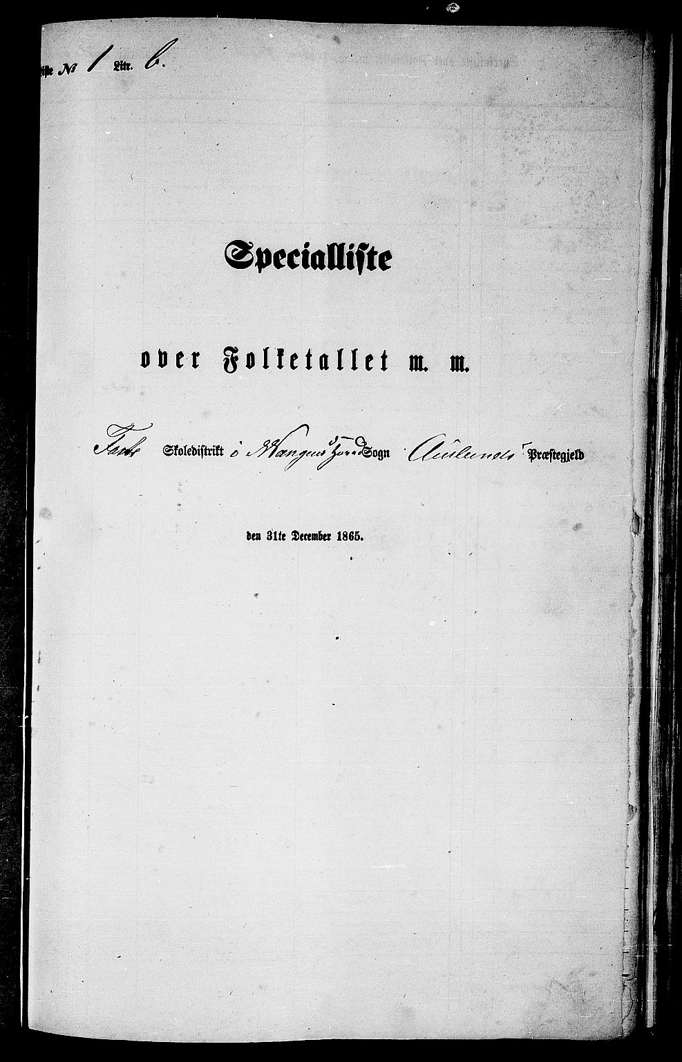 RA, 1865 census for Aurland, 1865, p. 23