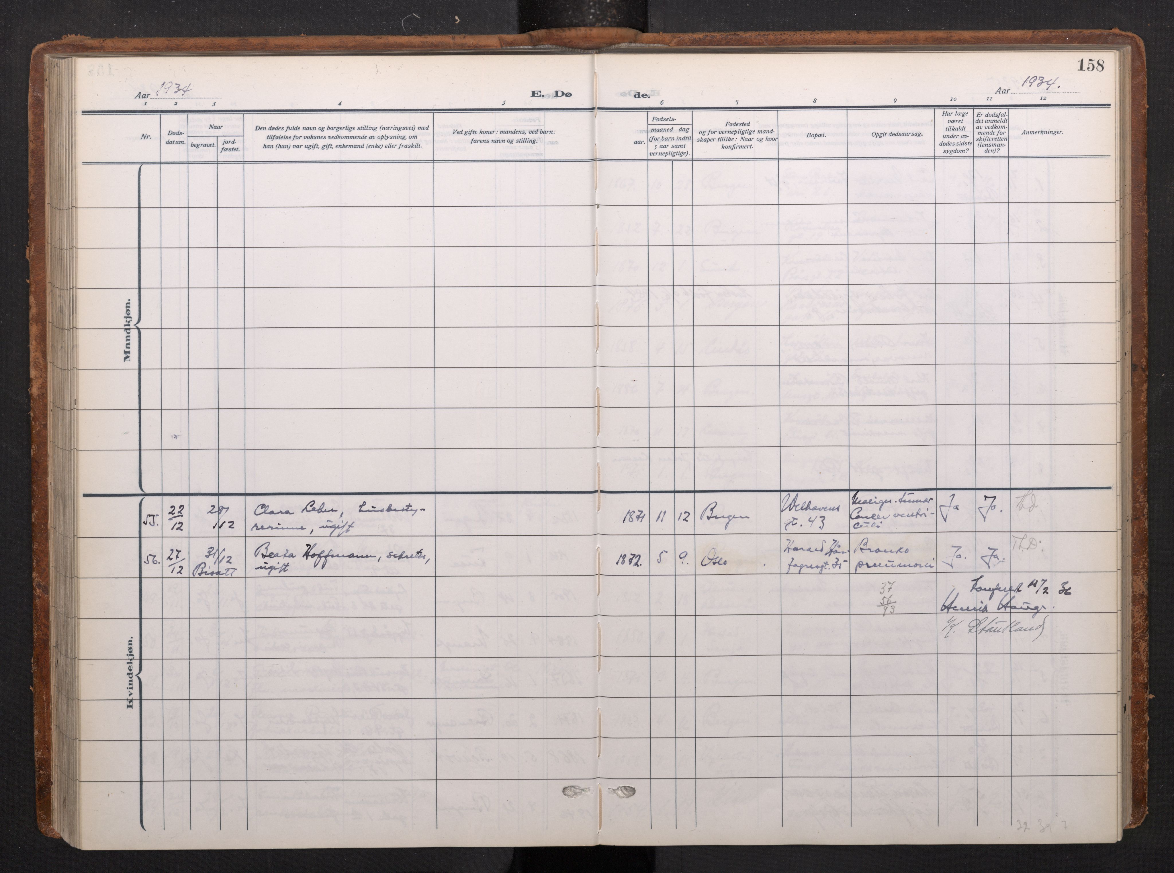 Johanneskirken sokneprestembete, AV/SAB-A-76001/H/Haa/L0020: Parish register (official) no. E 2, 1916-1951, p. 158