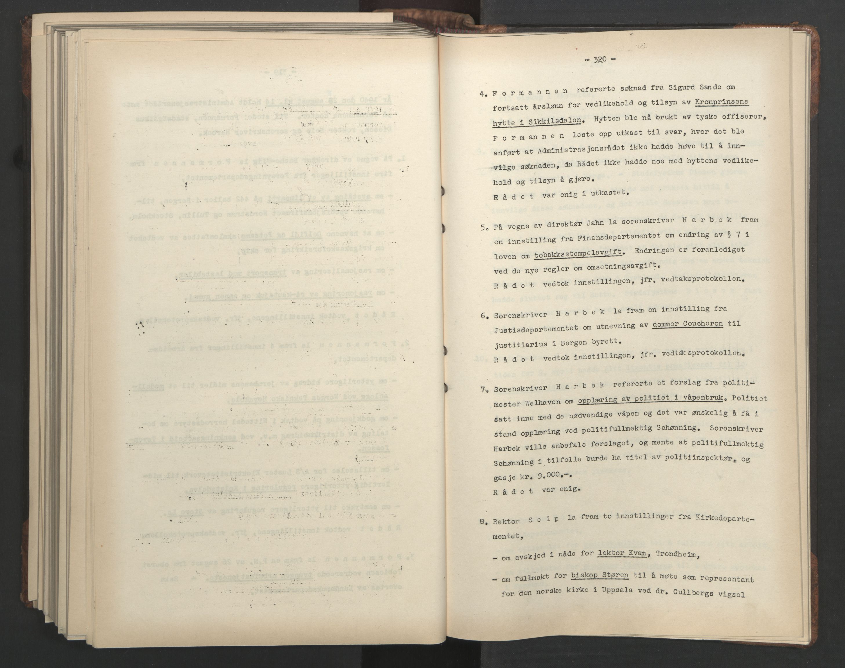 Administrasjonsrådet, AV/RA-S-1004/A/L0001: Møteprotokoll med tillegg 15/4-25/9, 1940, p. 320