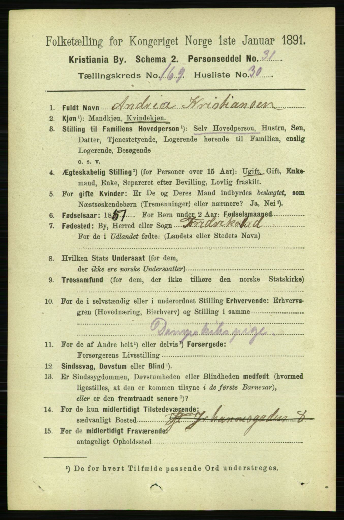 RA, 1891 census for 0301 Kristiania, 1891, p. 99283