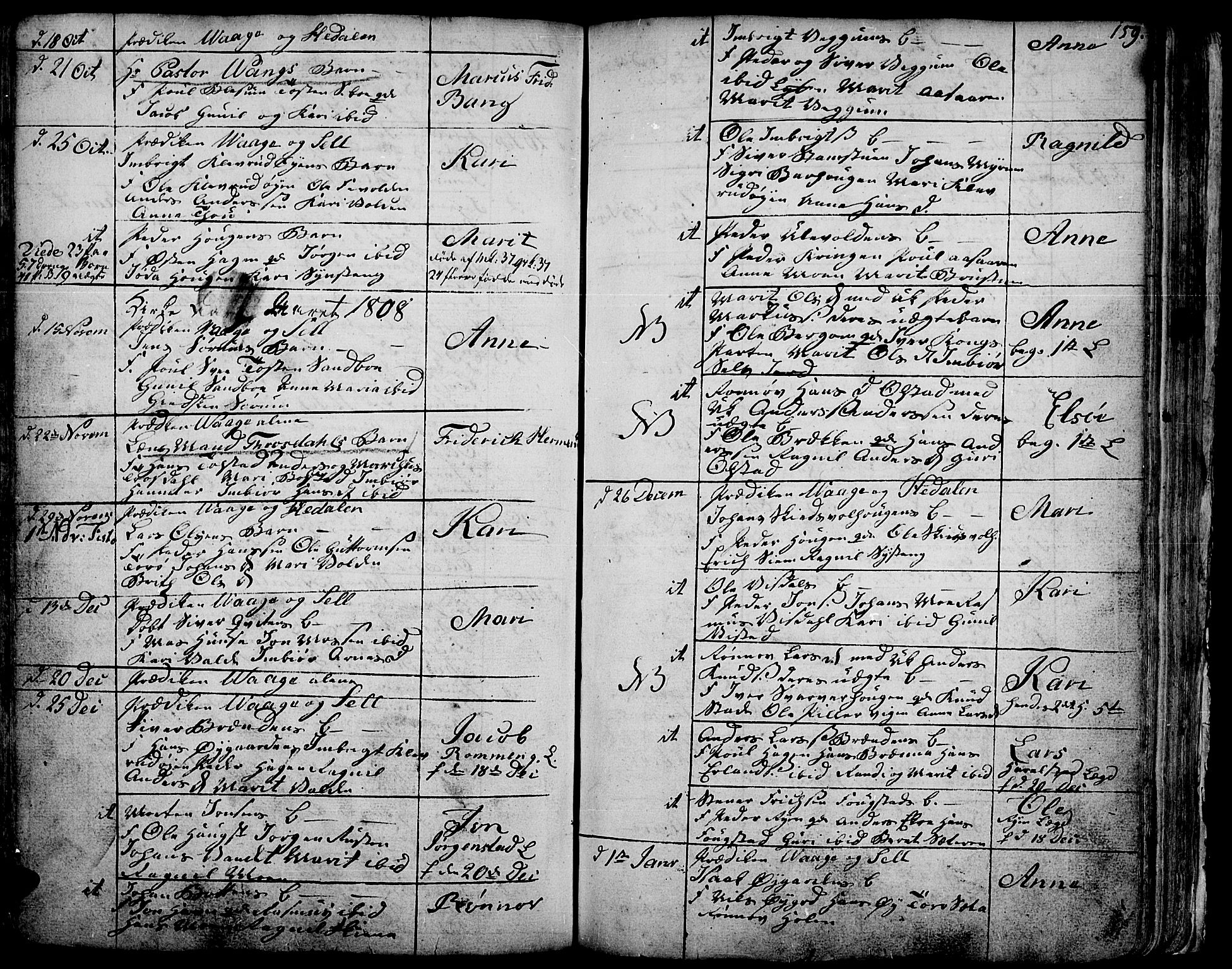 Vågå prestekontor, SAH/PREST-076/H/Ha/Haa/L0001: Parish register (official) no. 1, 1739-1810, p. 159