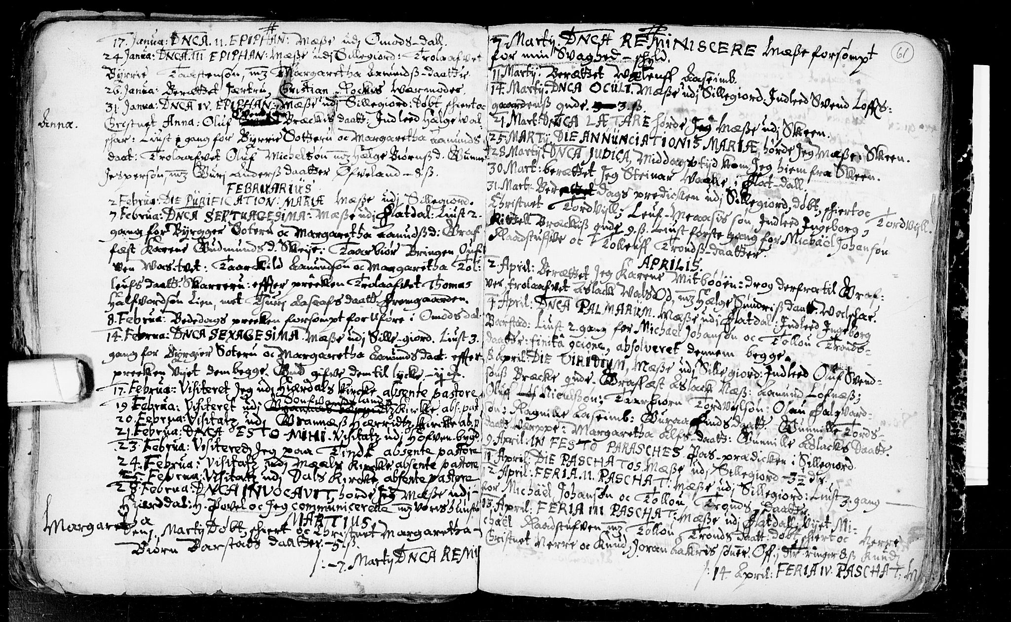 Seljord kirkebøker, SAKO/A-20/F/Fa/L0001: Parish register (official) no. I 1, 1654-1686, p. 61
