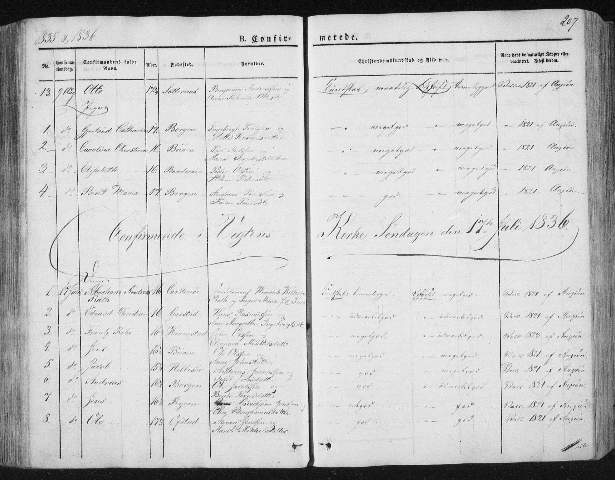 Ministerialprotokoller, klokkerbøker og fødselsregistre - Nord-Trøndelag, AV/SAT-A-1458/784/L0669: Parish register (official) no. 784A04, 1829-1859, p. 207