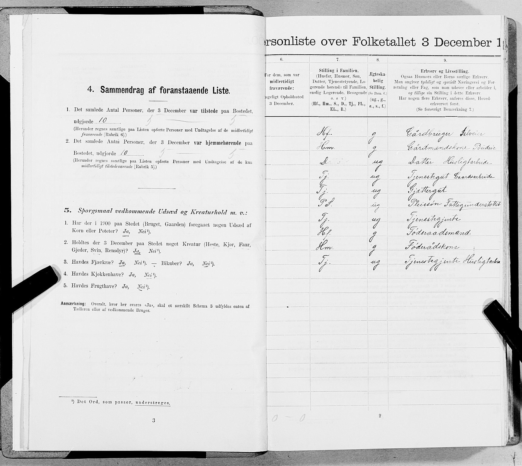 SAT, 1900 census for Overhalla, 1900, p. 20