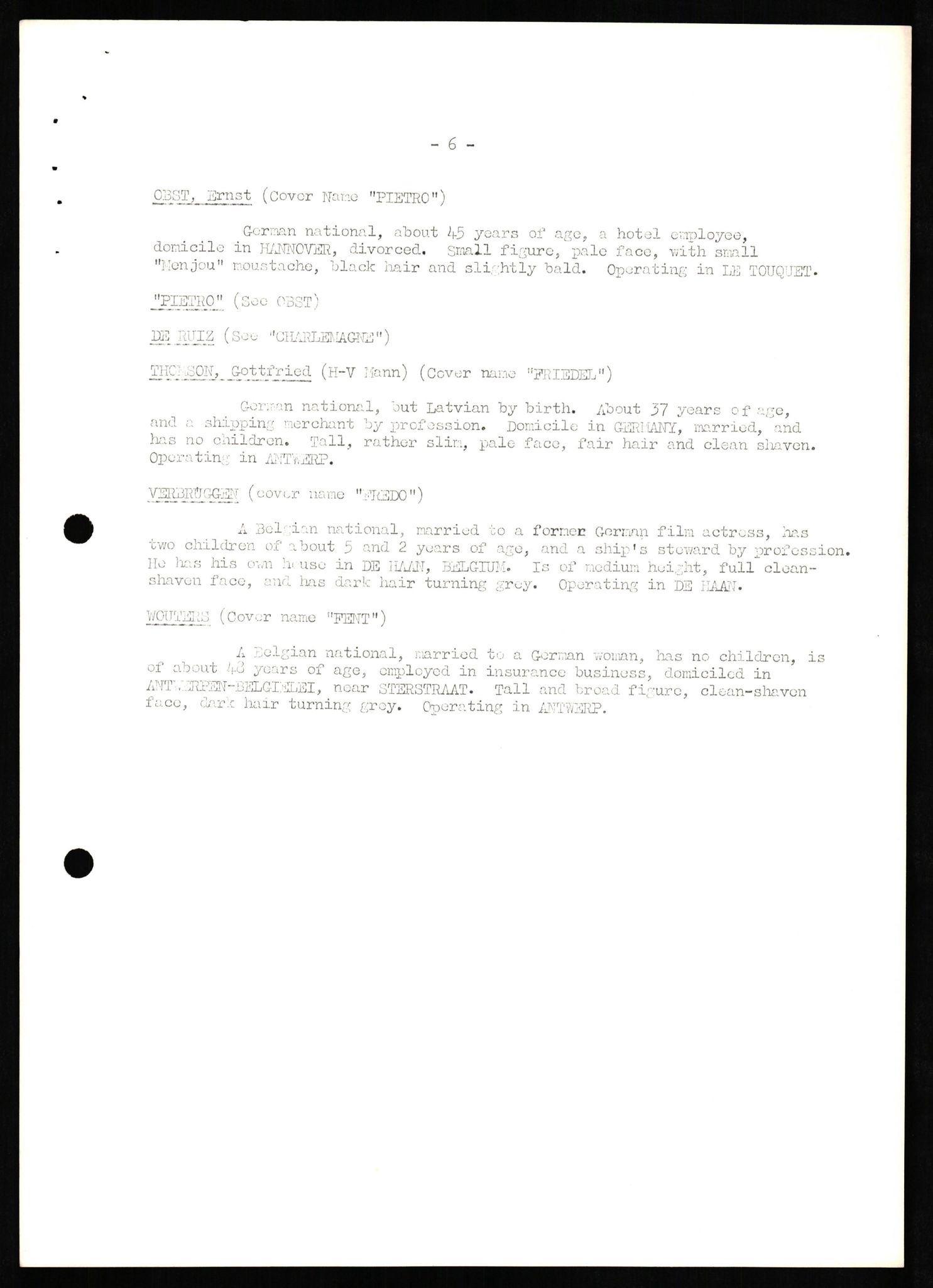 Forsvaret, Forsvarets overkommando II, AV/RA-RAFA-3915/D/Db/L0021: CI Questionaires. Tyske okkupasjonsstyrker i Norge. Tyskere., 1945-1946, p. 34