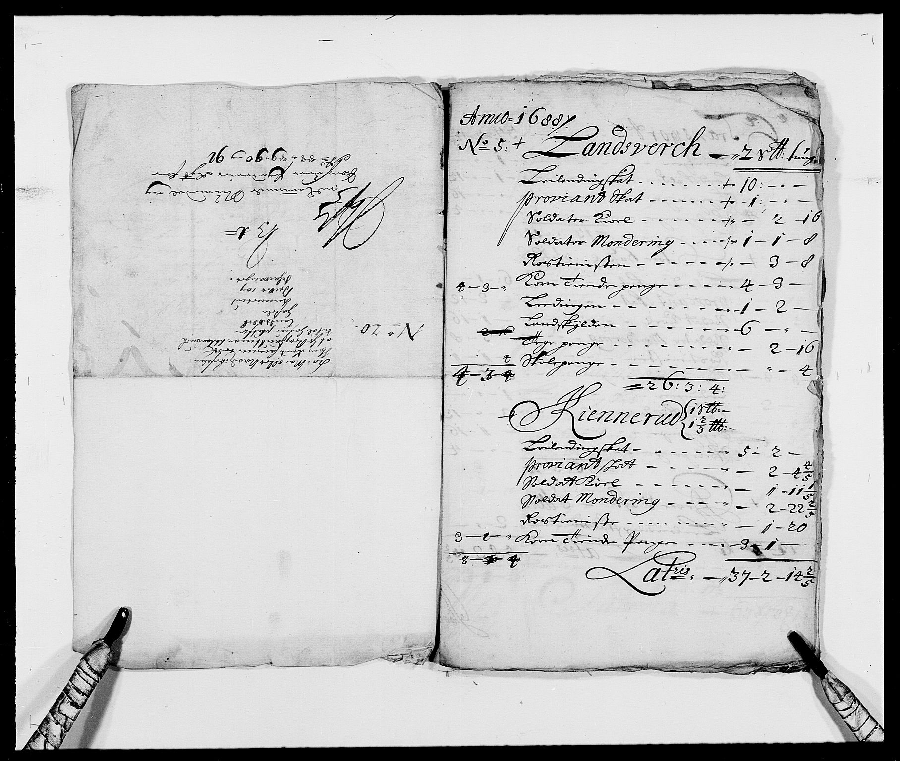 Rentekammeret inntil 1814, Reviderte regnskaper, Fogderegnskap, RA/EA-4092/R24/L1574: Fogderegnskap Numedal og Sandsvær, 1688-1691, p. 4