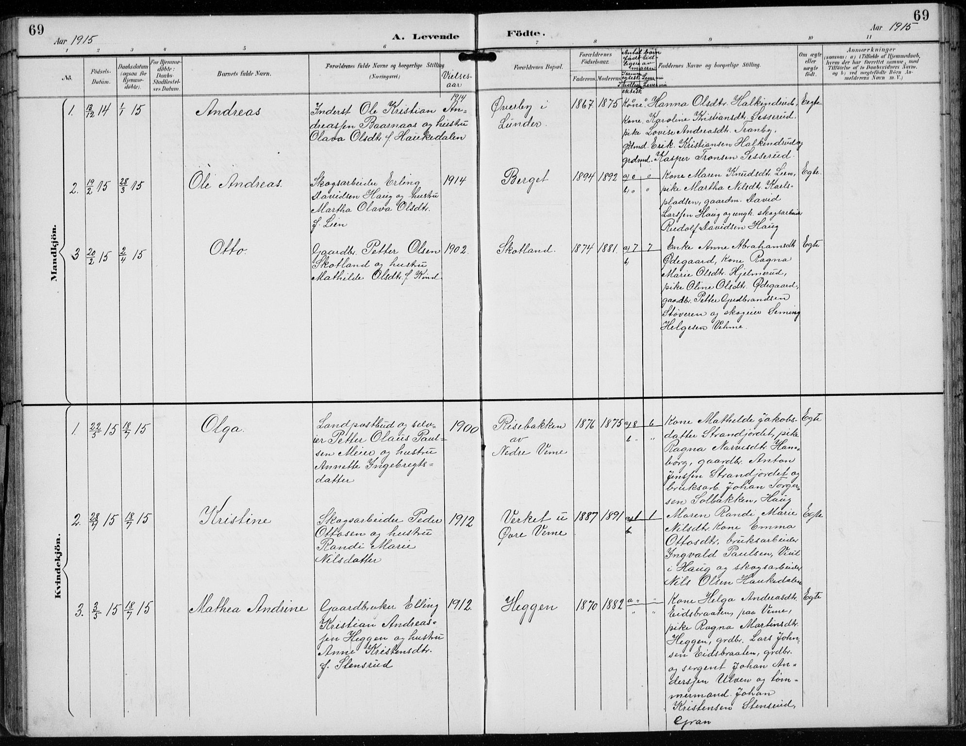 Lunder kirkebøker, AV/SAKO-A-629/F/Fb/L0001: Parish register (official) no. II 1, 1893-1916, p. 69