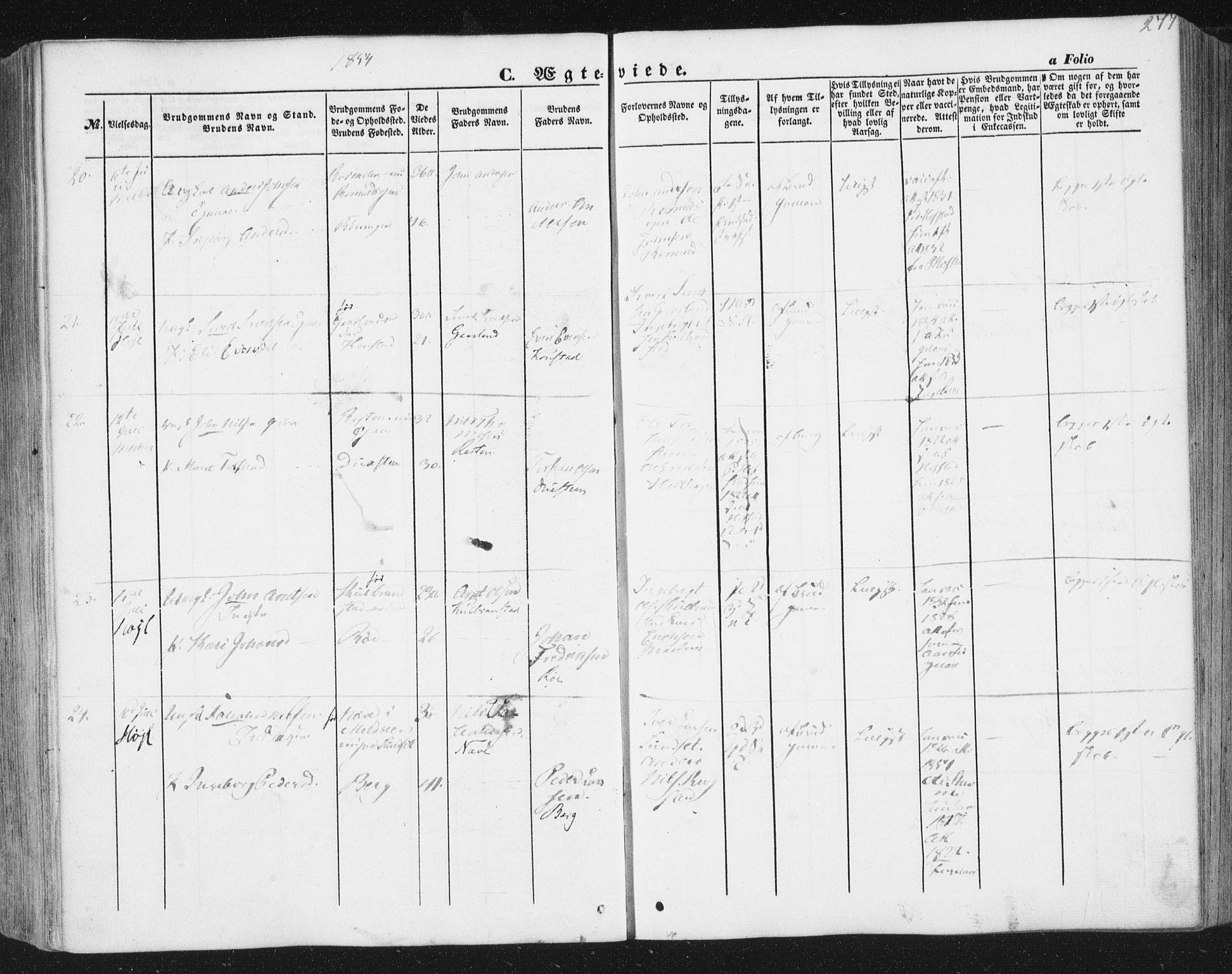 Ministerialprotokoller, klokkerbøker og fødselsregistre - Sør-Trøndelag, AV/SAT-A-1456/691/L1076: Parish register (official) no. 691A08, 1852-1861, p. 277