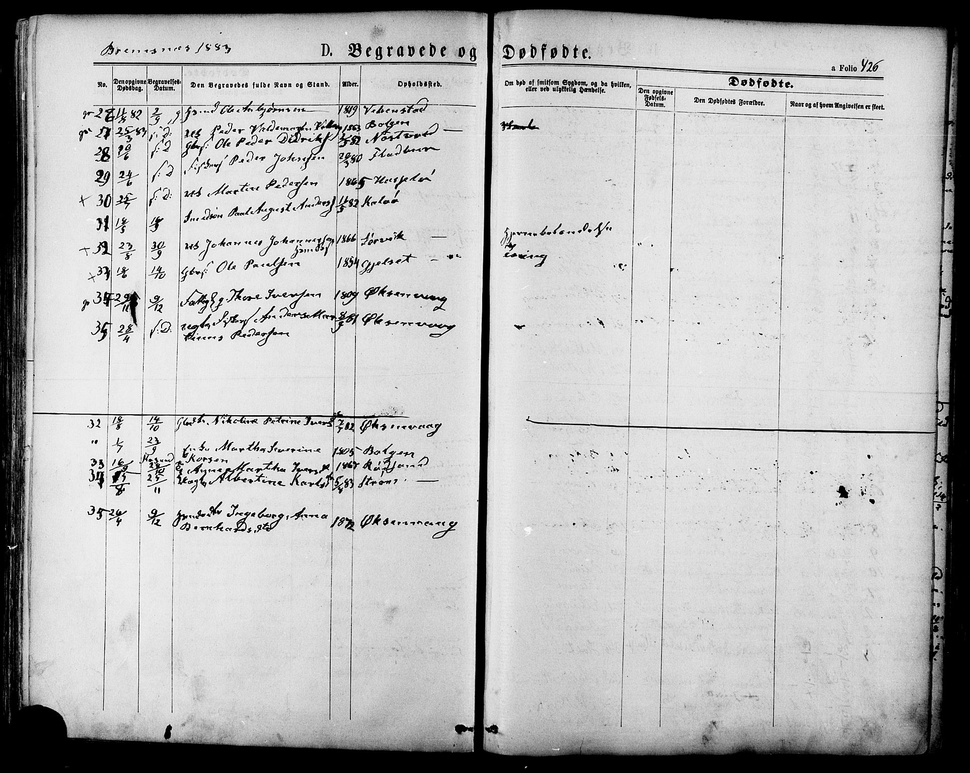 Ministerialprotokoller, klokkerbøker og fødselsregistre - Møre og Romsdal, SAT/A-1454/568/L0806: Parish register (official) no. 568A12 /3, 1878-1884, p. 426