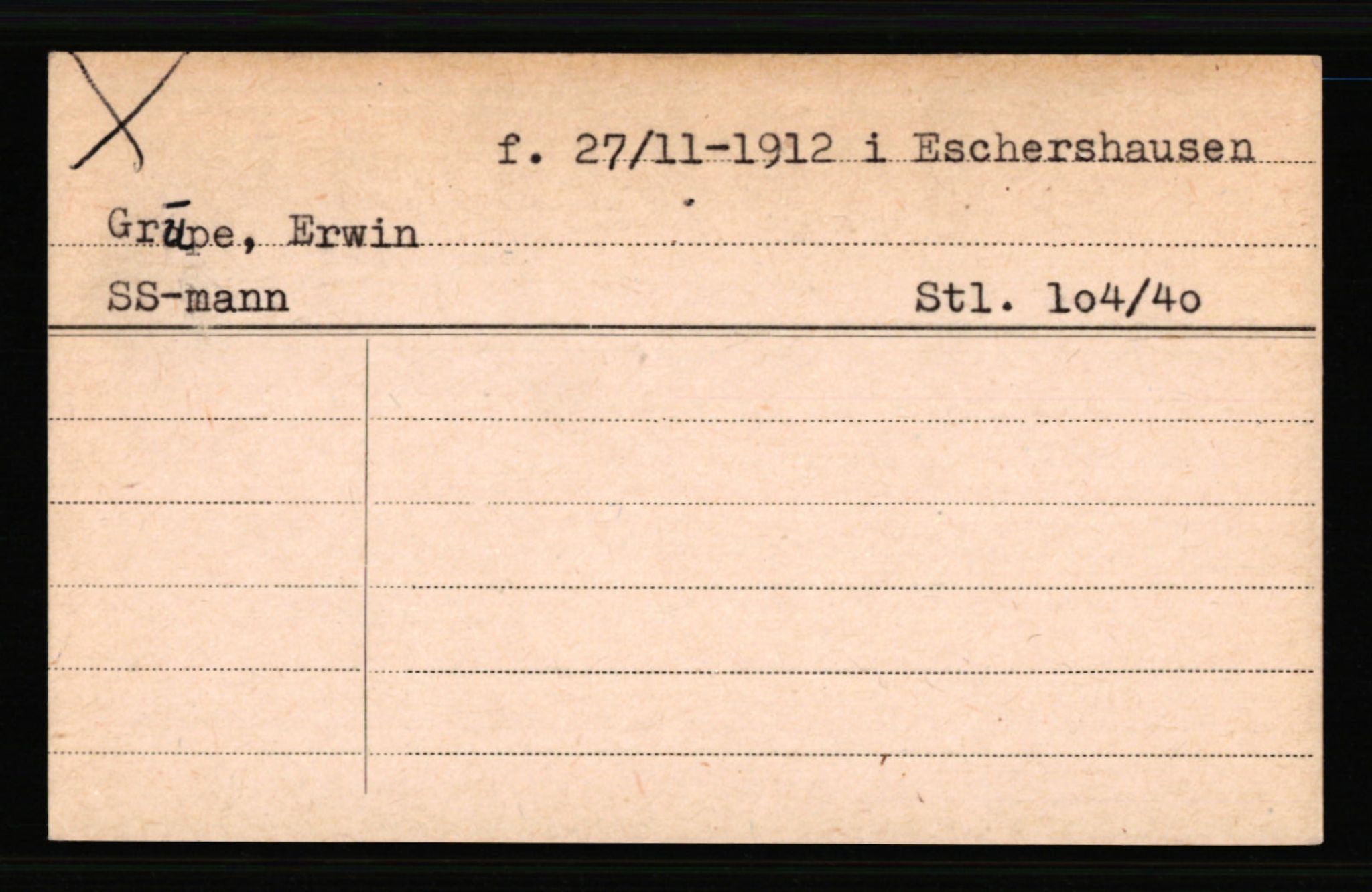 SS- und Polizeigericht Nord (IX), AV/RA-RAFA-3182/0001/C/Ca/L0002: kartotekkort for personer alfabetisk på etternavn: D-H, 1940-1945, p. 602