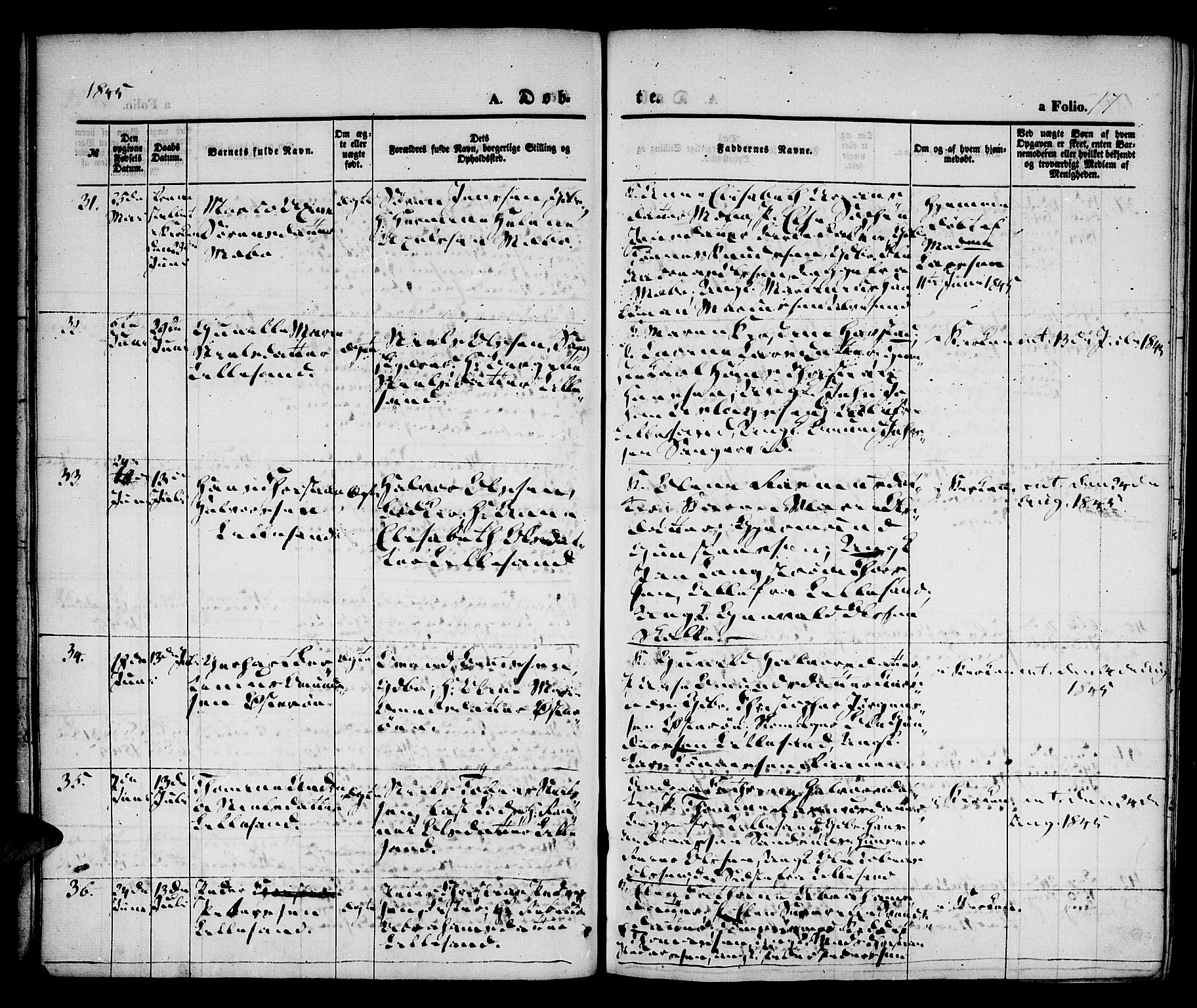 Vestre Moland sokneprestkontor, AV/SAK-1111-0046/F/Fa/Fab/L0005: Parish register (official) no. A 5, 1841-1849, p. 17