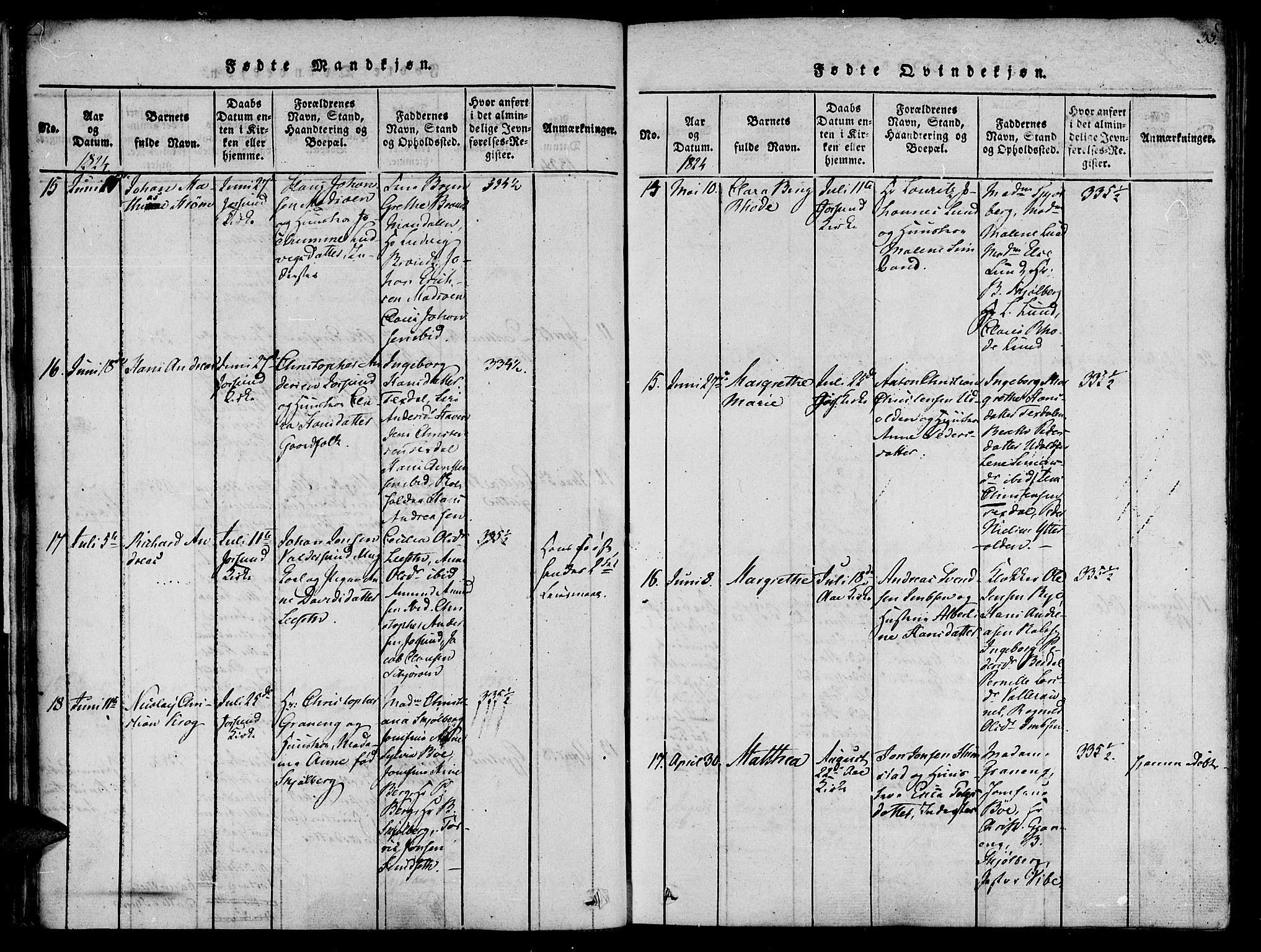 Ministerialprotokoller, klokkerbøker og fødselsregistre - Sør-Trøndelag, AV/SAT-A-1456/655/L0675: Parish register (official) no. 655A04, 1818-1830, p. 35