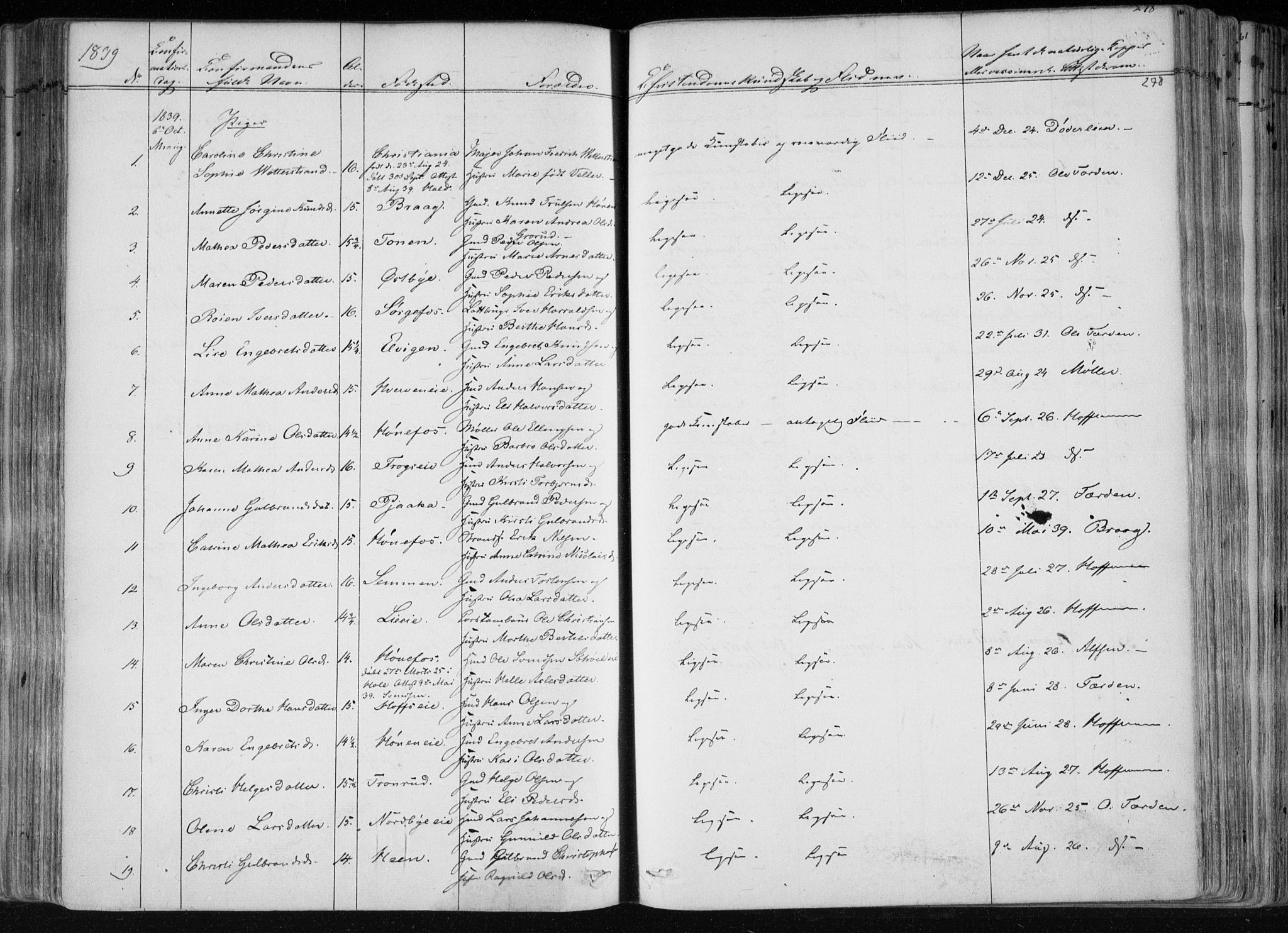 Norderhov kirkebøker, SAKO/A-237/F/Fa/L0010: Parish register (official) no. 10, 1837-1847, p. 278