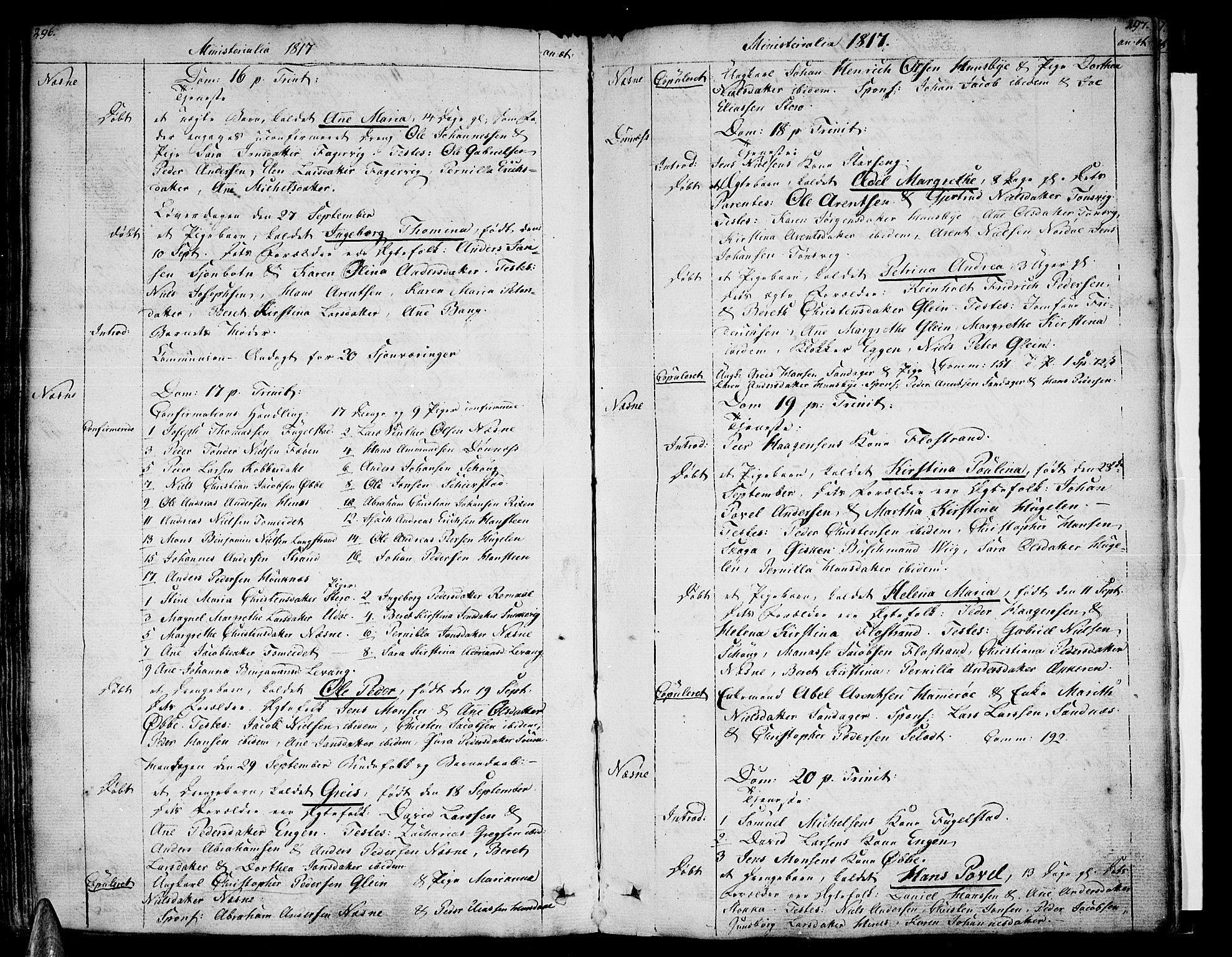 Ministerialprotokoller, klokkerbøker og fødselsregistre - Nordland, SAT/A-1459/838/L0545: Parish register (official) no. 838A04, 1791-1820, p. 296-297