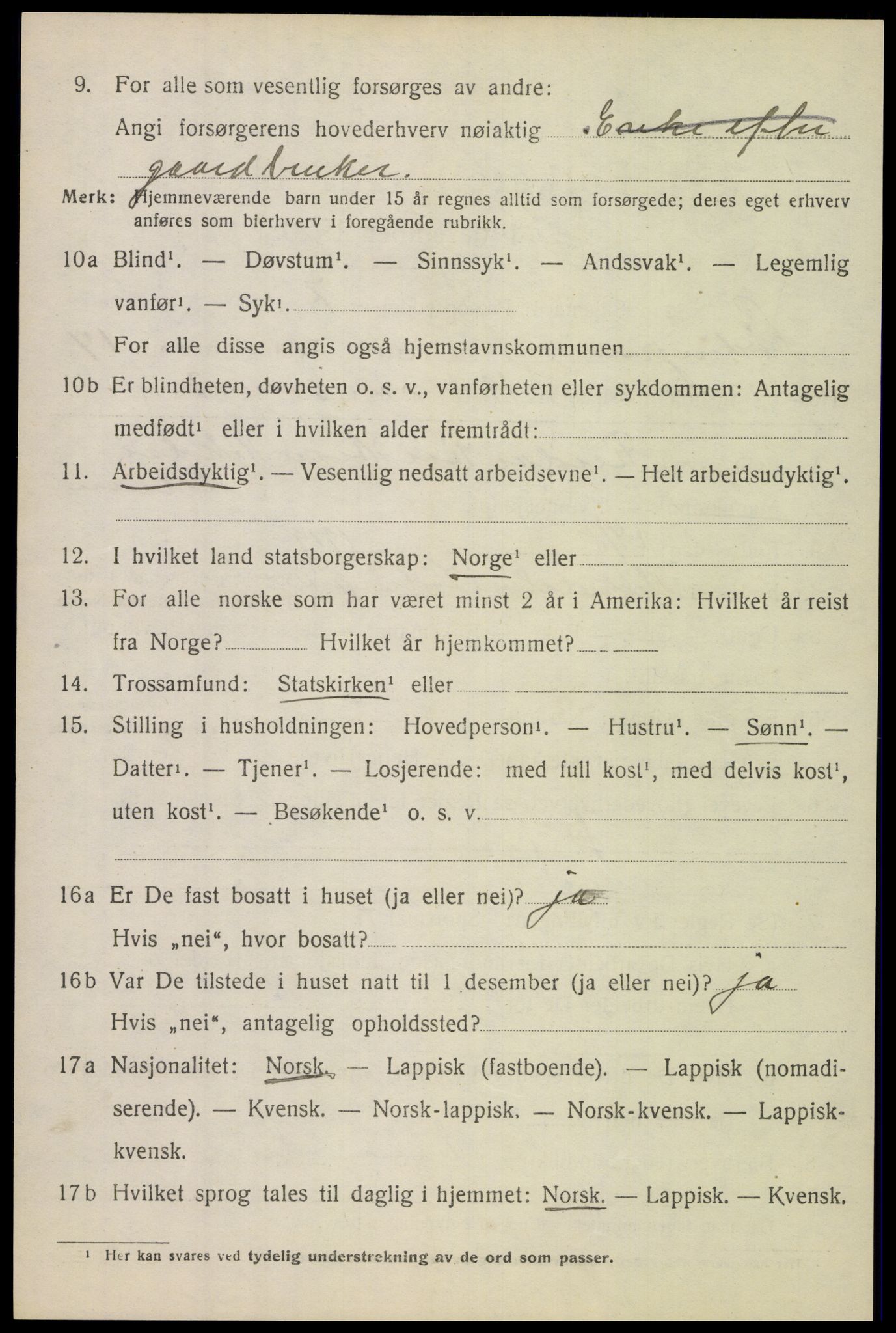 SAT, 1920 census for Lødingen, 1920, p. 7254