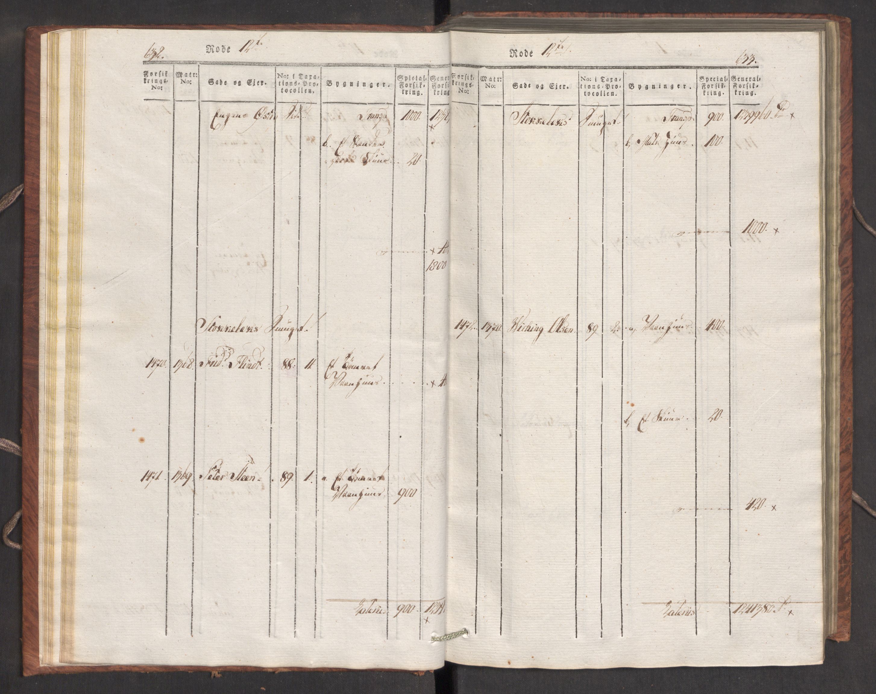 Kommersekollegiet, Brannforsikringskontoret 1767-1814, AV/RA-EA-5458/F/Fa/L0007/0002: Bergen / Branntakstprotokoll, 1807-1817, p. 632-633