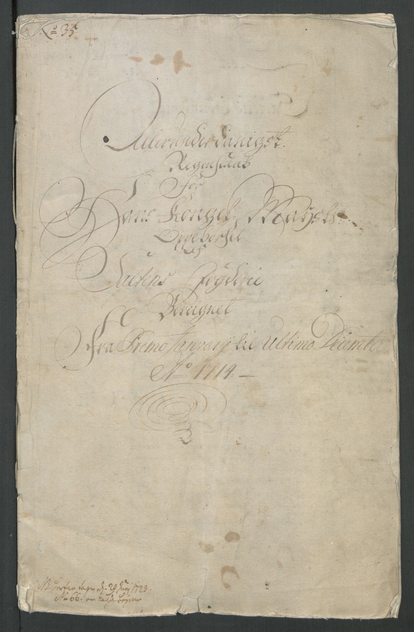 Rentekammeret inntil 1814, Reviderte regnskaper, Fogderegnskap, AV/RA-EA-4092/R66/L4584: Fogderegnskap Salten, 1714, p. 5