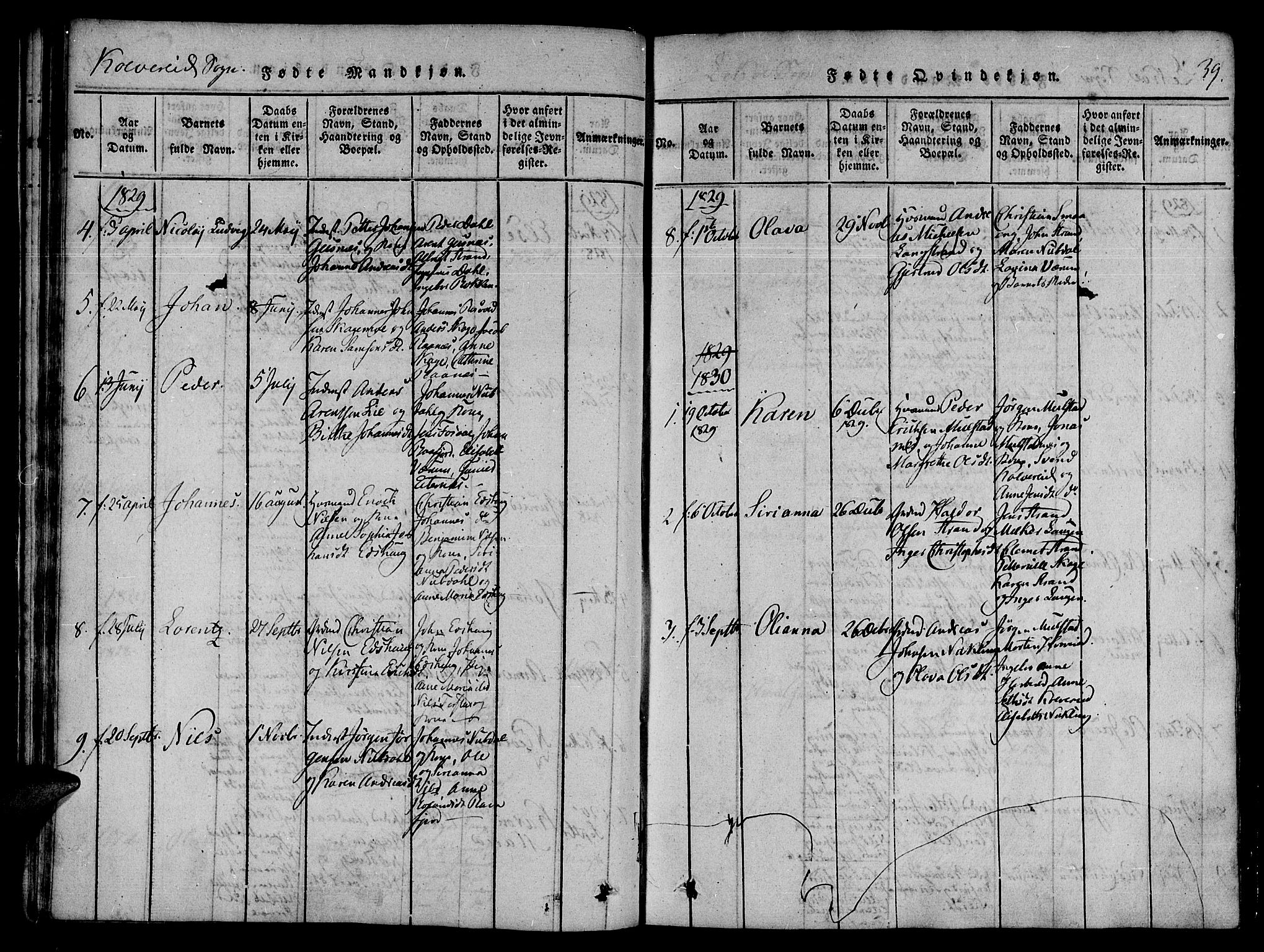 Ministerialprotokoller, klokkerbøker og fødselsregistre - Nord-Trøndelag, SAT/A-1458/780/L0636: Parish register (official) no. 780A03 /1, 1815-1830, p. 39