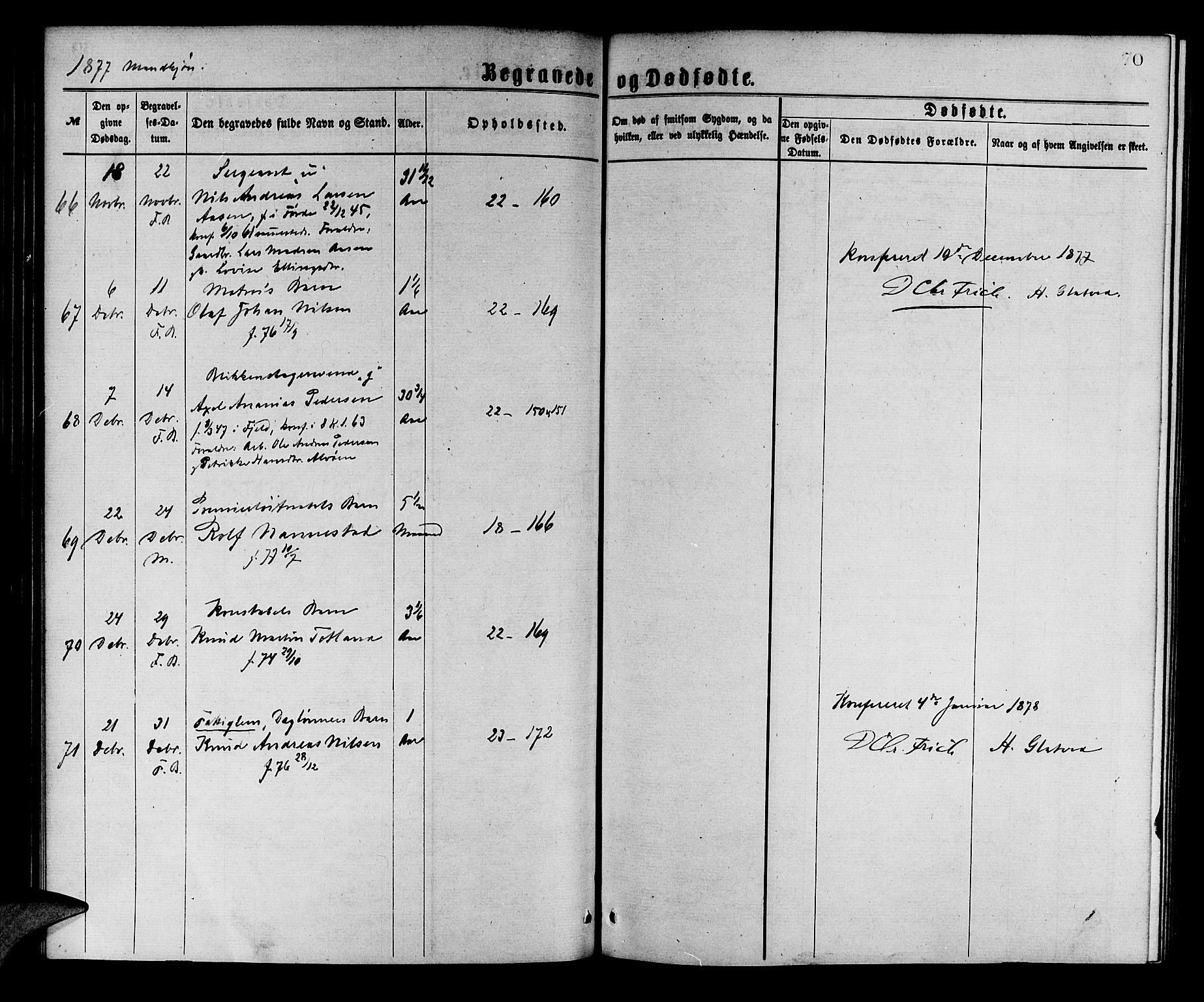 Korskirken sokneprestembete, AV/SAB-A-76101/H/Hab: Parish register (copy) no. E 3, 1871-1883, p. 70